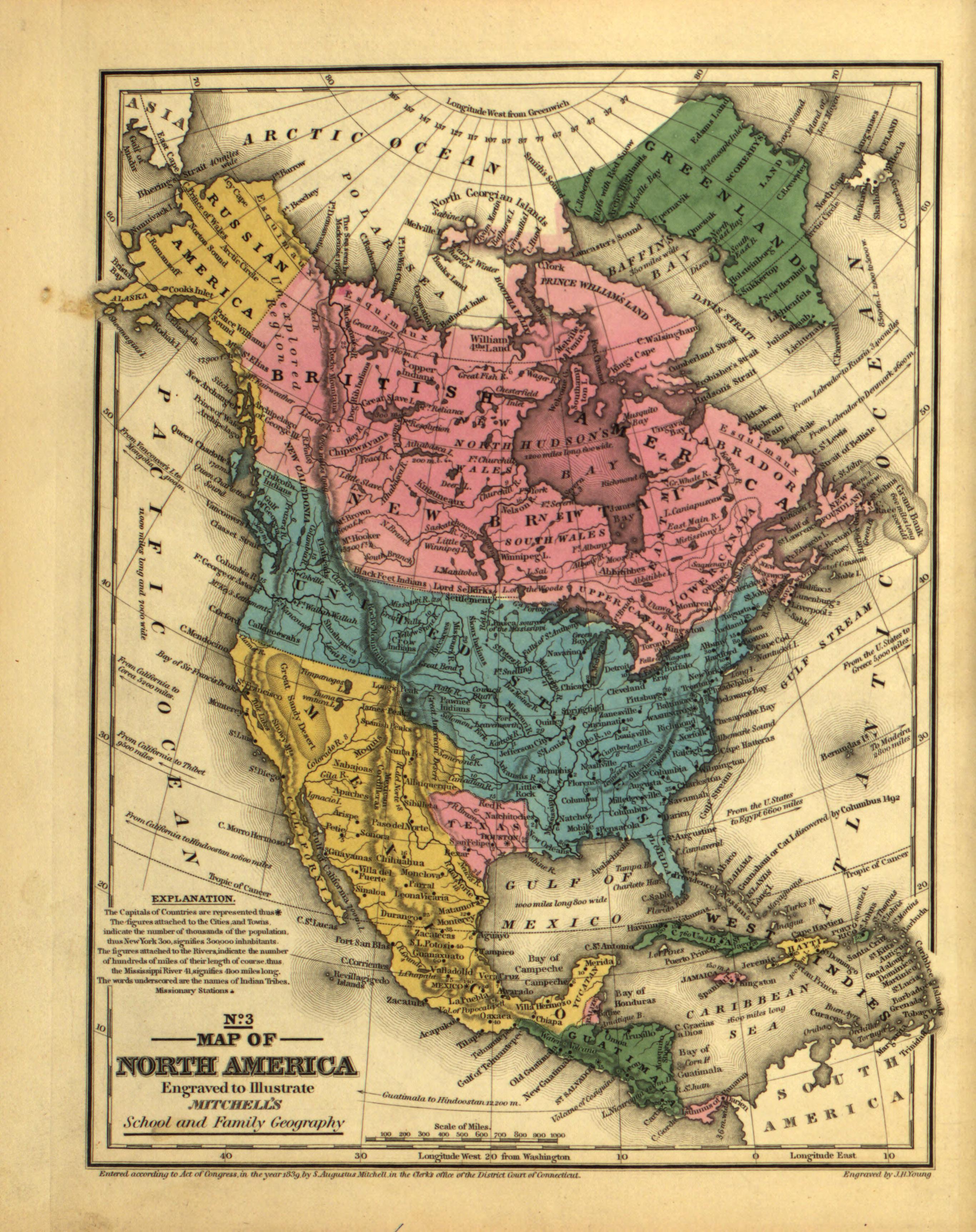 Old Map of United States [1839] North America – Relic Map Co.
