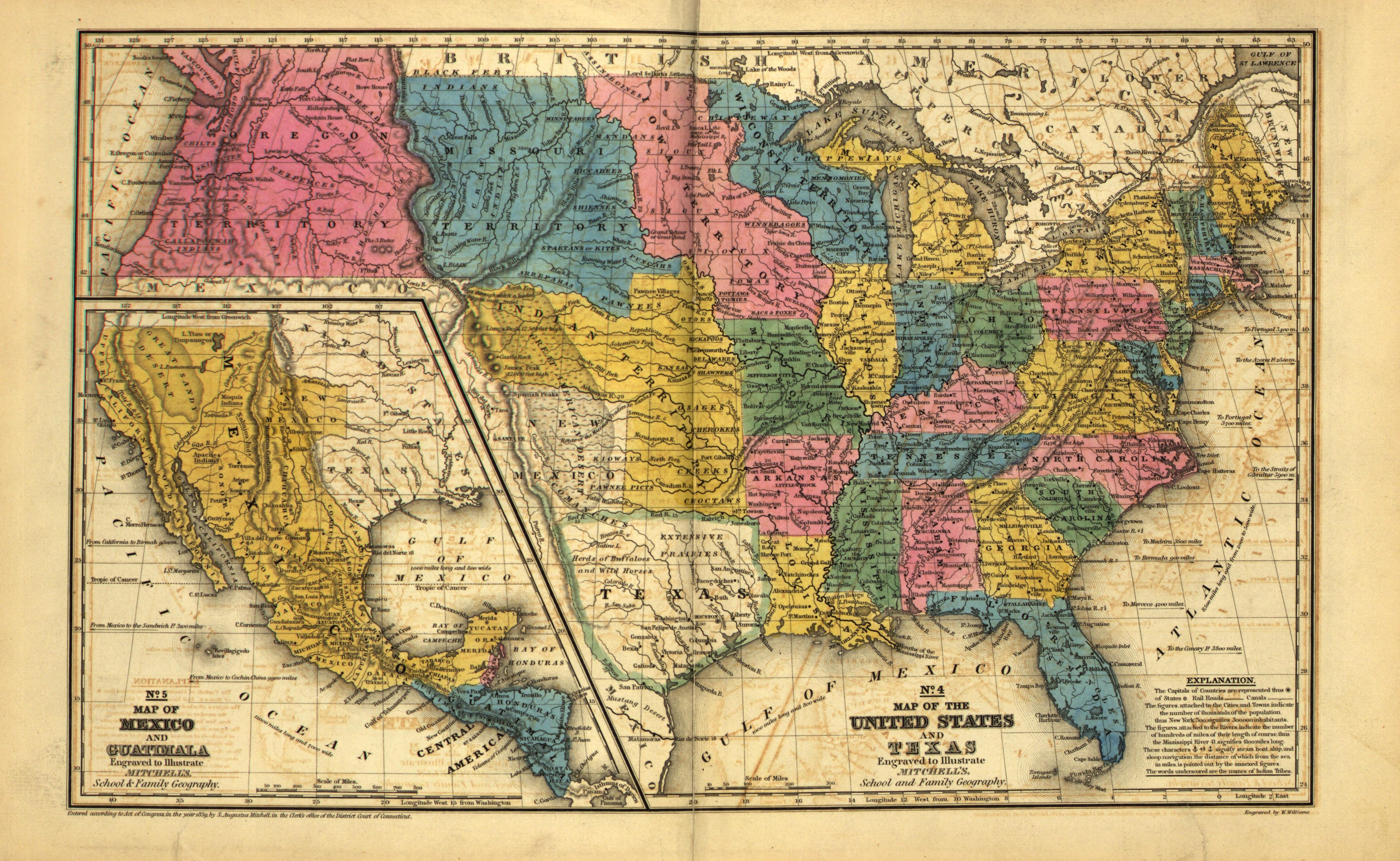 United States and Mexico from Mitchell&