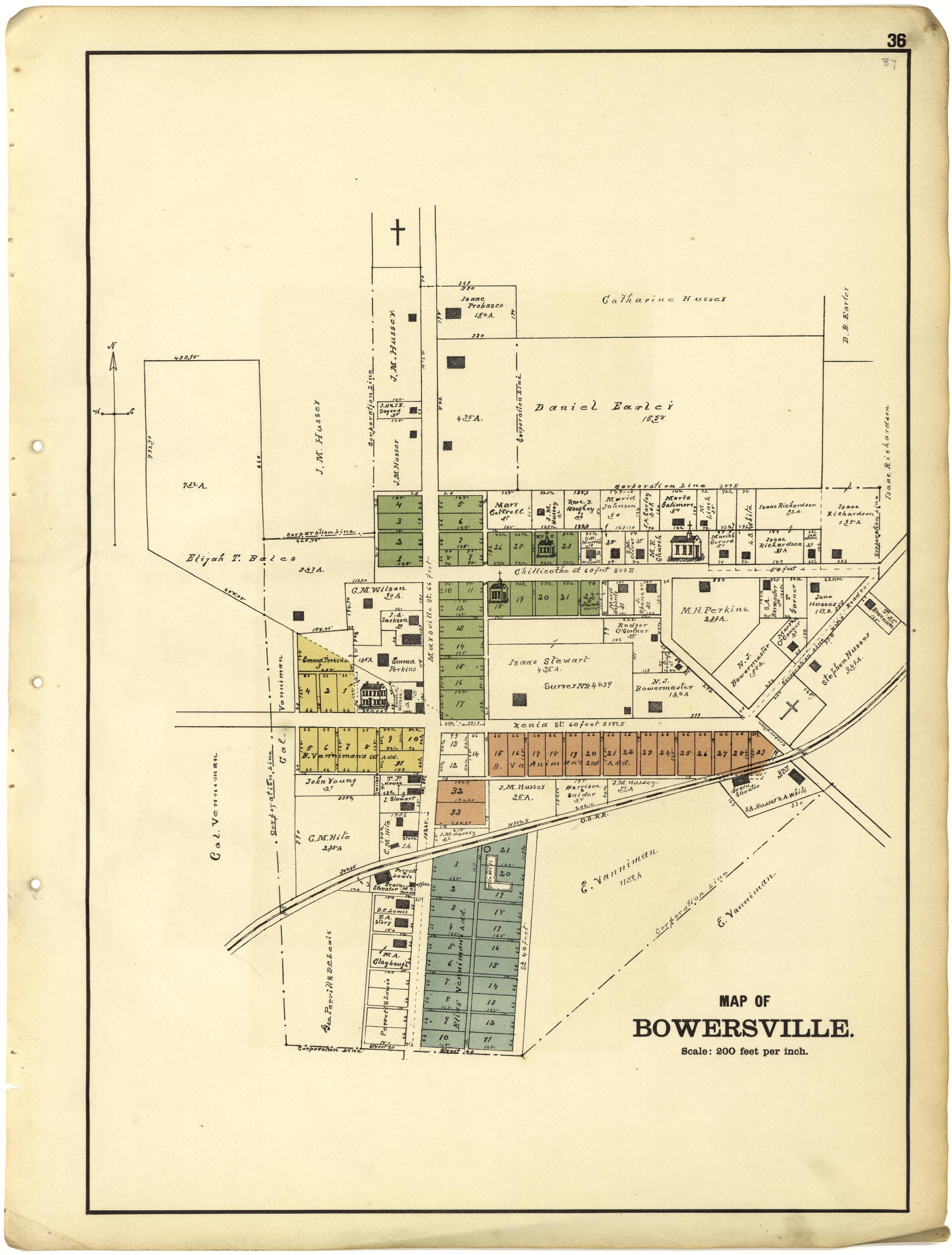 Map of Bowersville from Riddell&