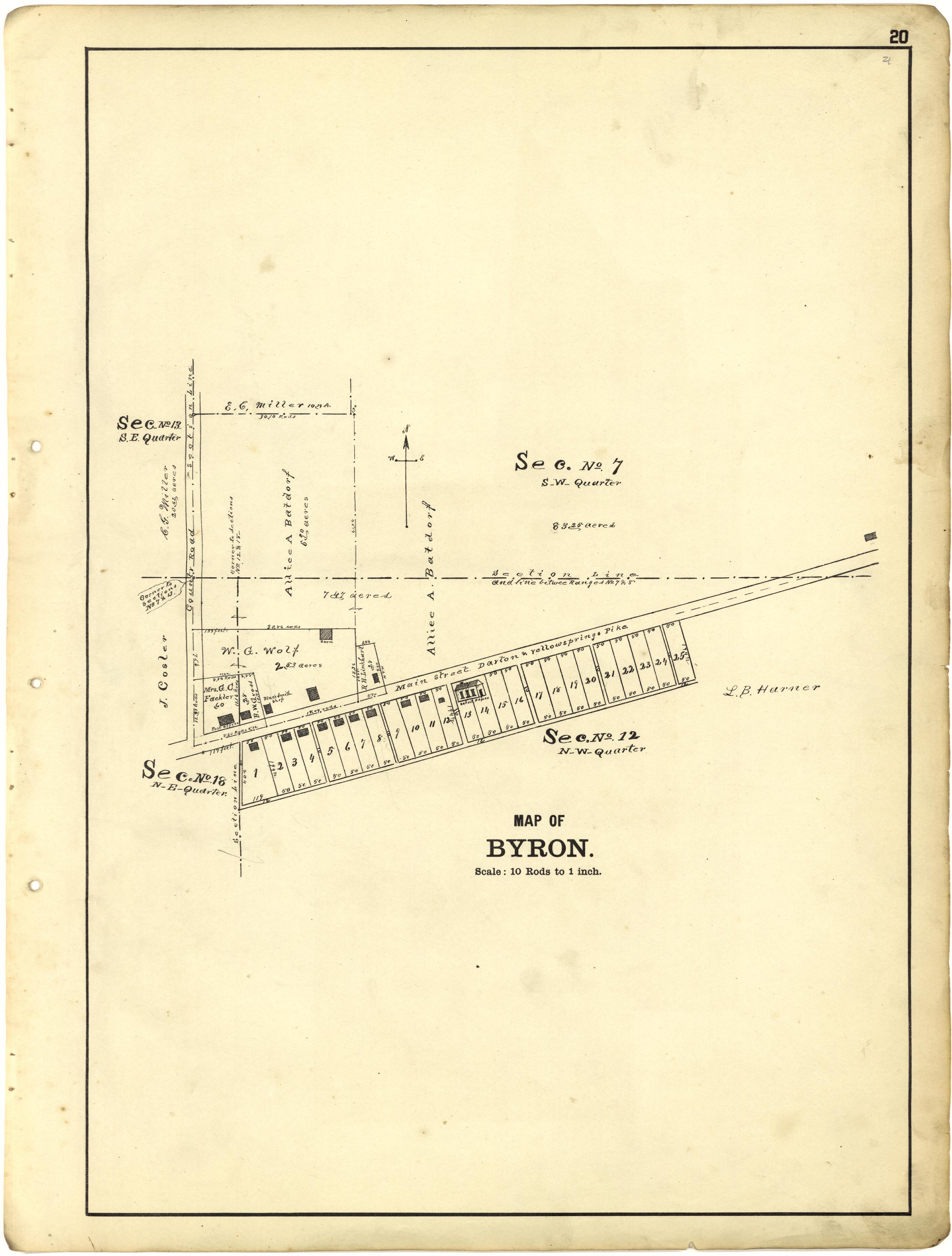 Map of Byron from Riddell&