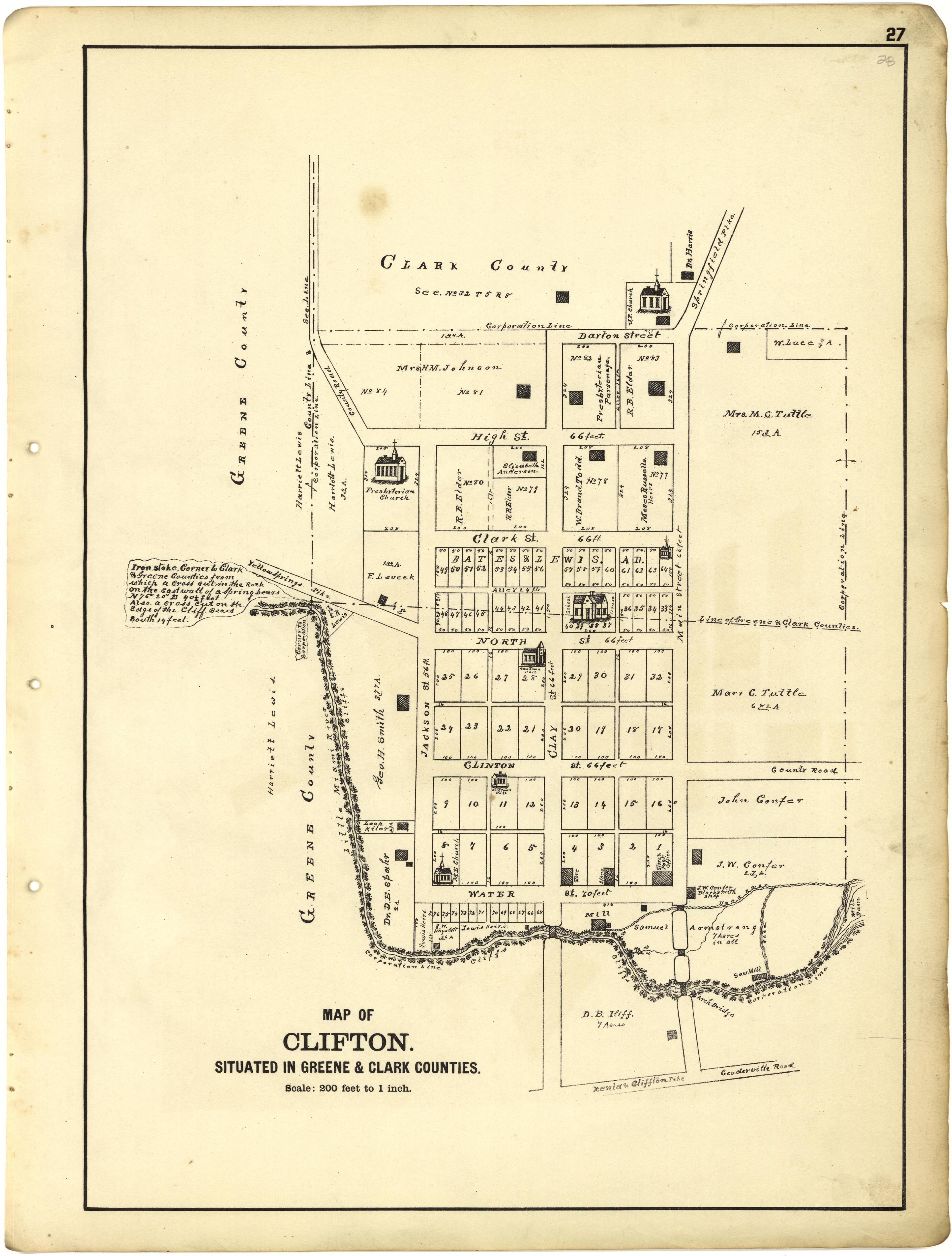 Map of Clifton from Riddell&