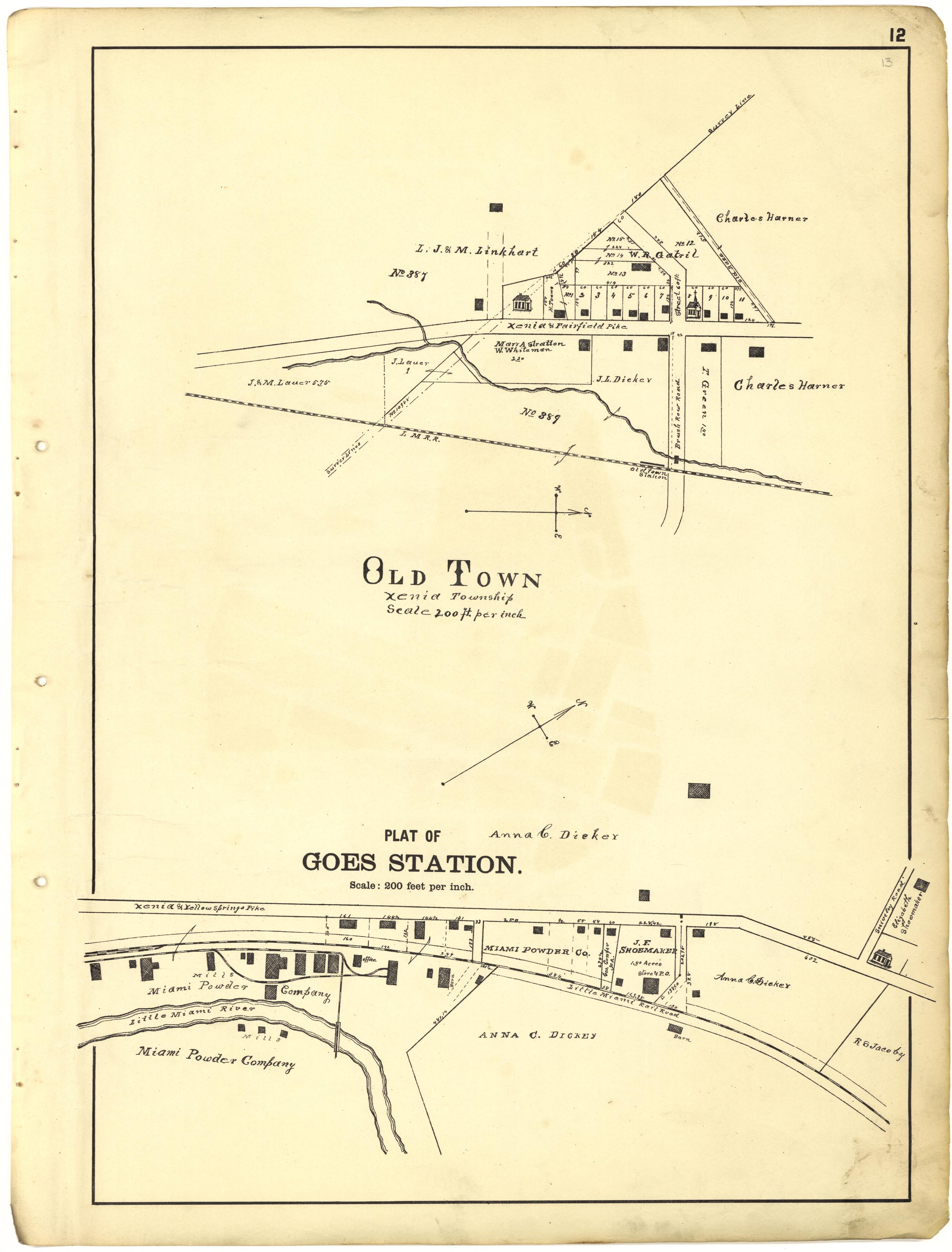 Old Town; Plat of Goes Station from Riddell&