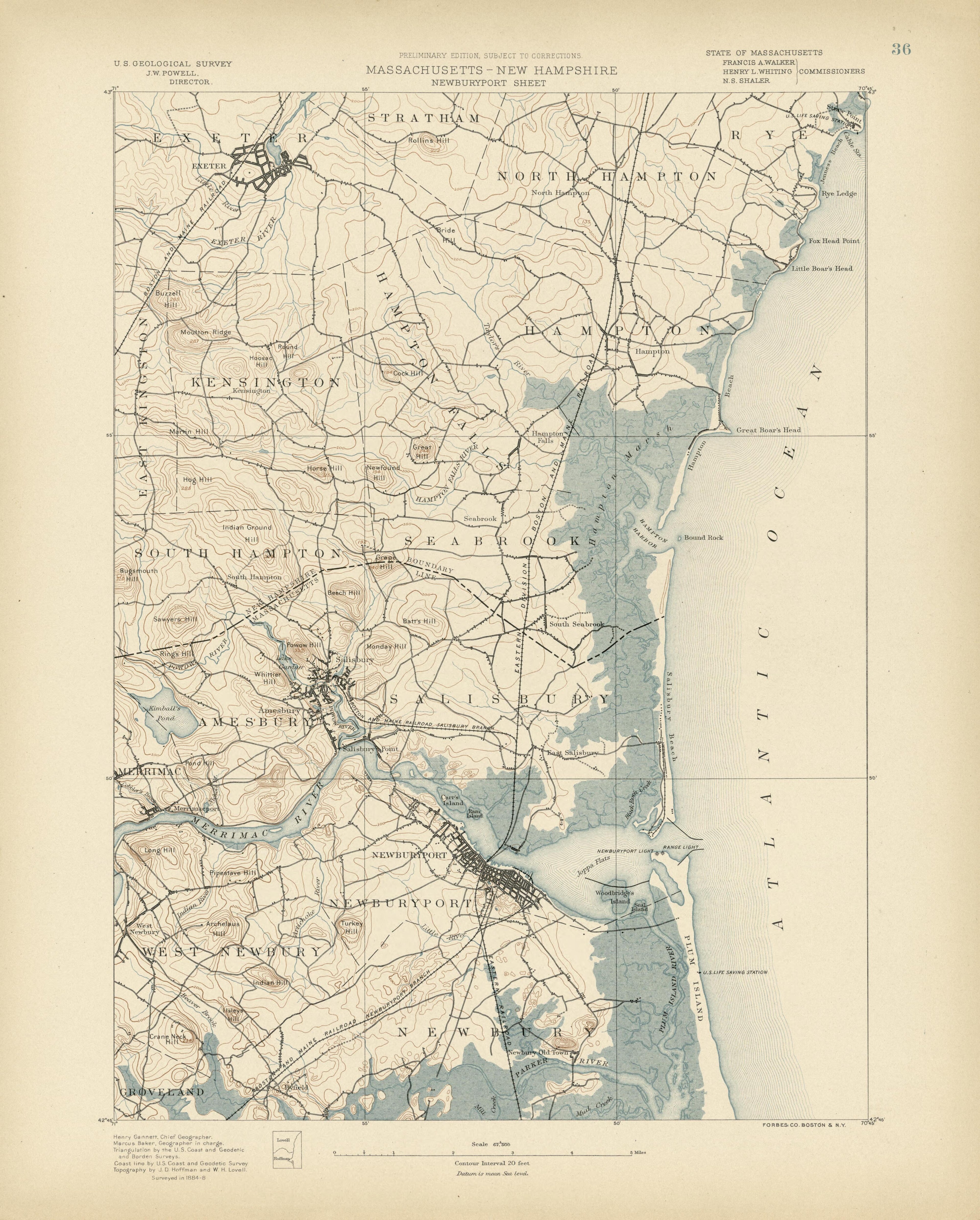 Massachusetts - New Hampshire, Newburyport Sheet from Atlas of Massachusetts 1890 by Relic Map Company