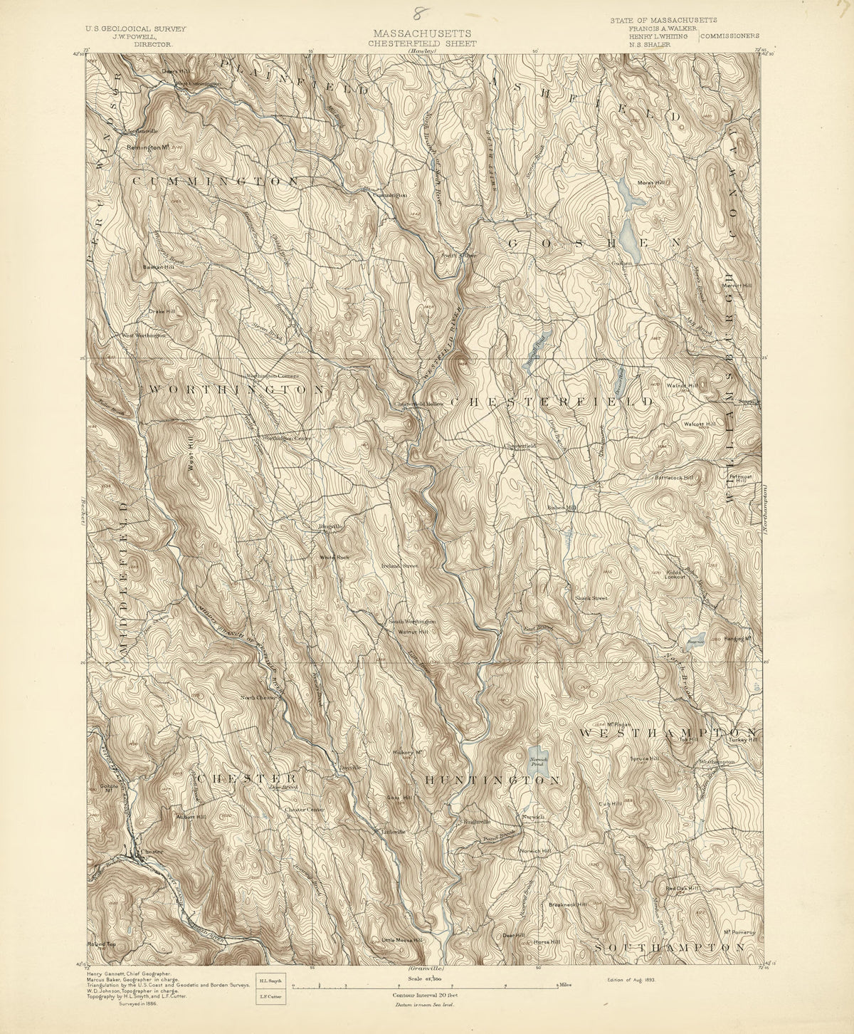 Massachusetts, Chesterfield Sheet from Atlas of Massachusetts 1890 by Relic Map Company