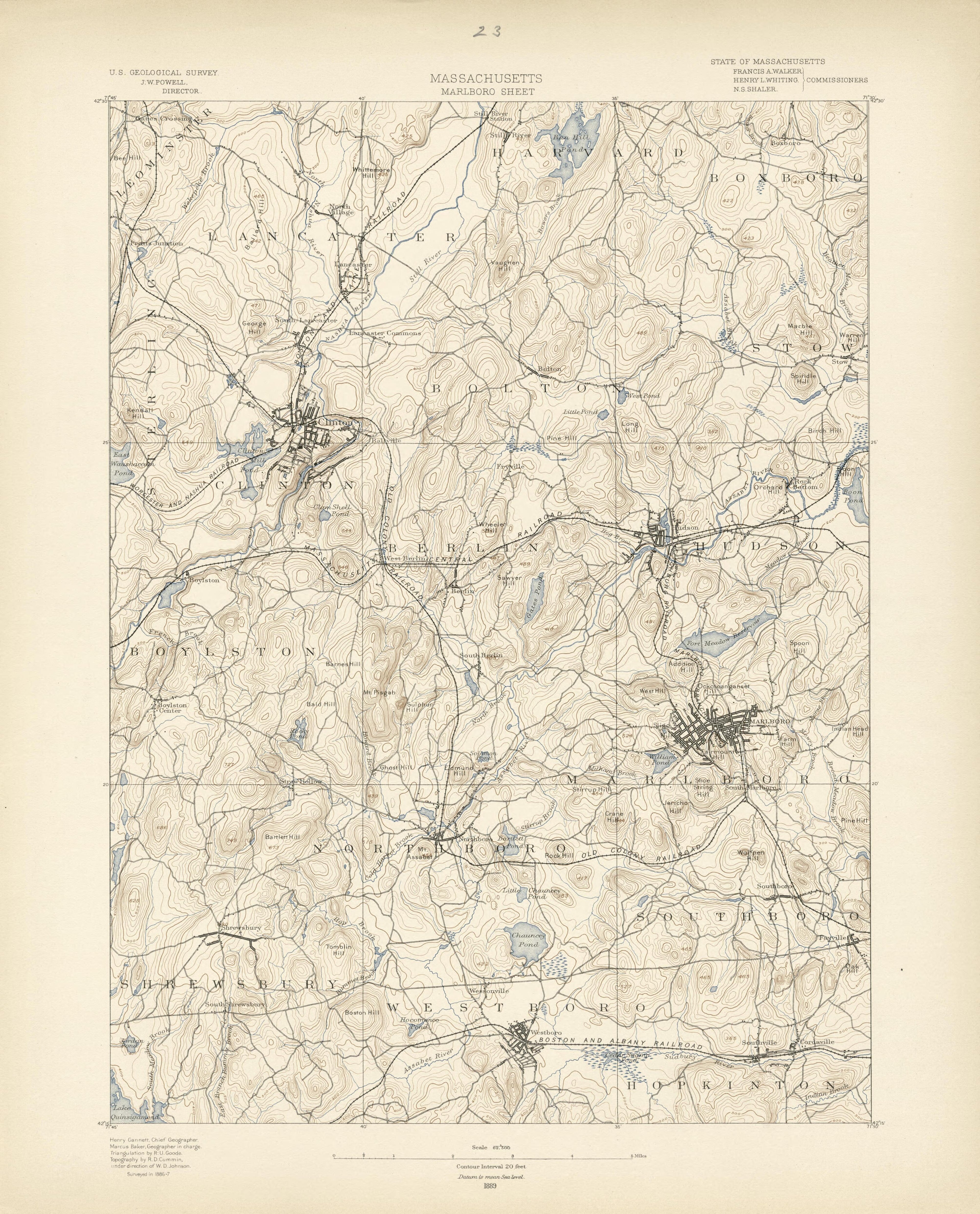 Massachusetts, Marlboro Sheet from Atlas of Massachusetts 1890 by Relic Map Company