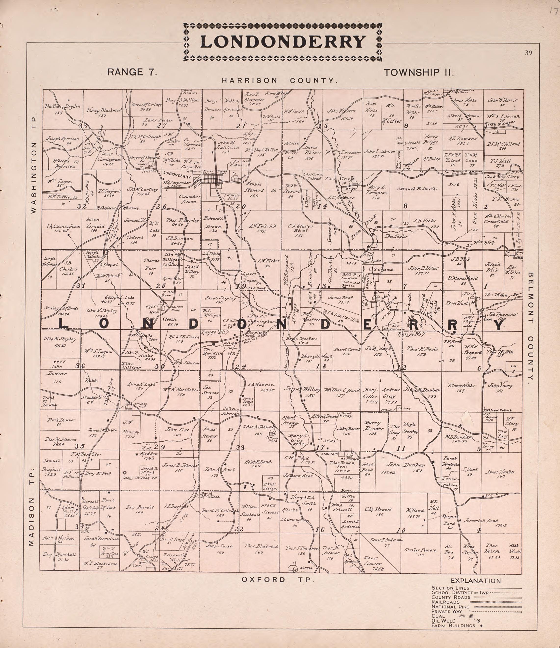 Londonderry from Illustrated Atlas of Guernsey County, Ohio 1902 by Relic Map Company