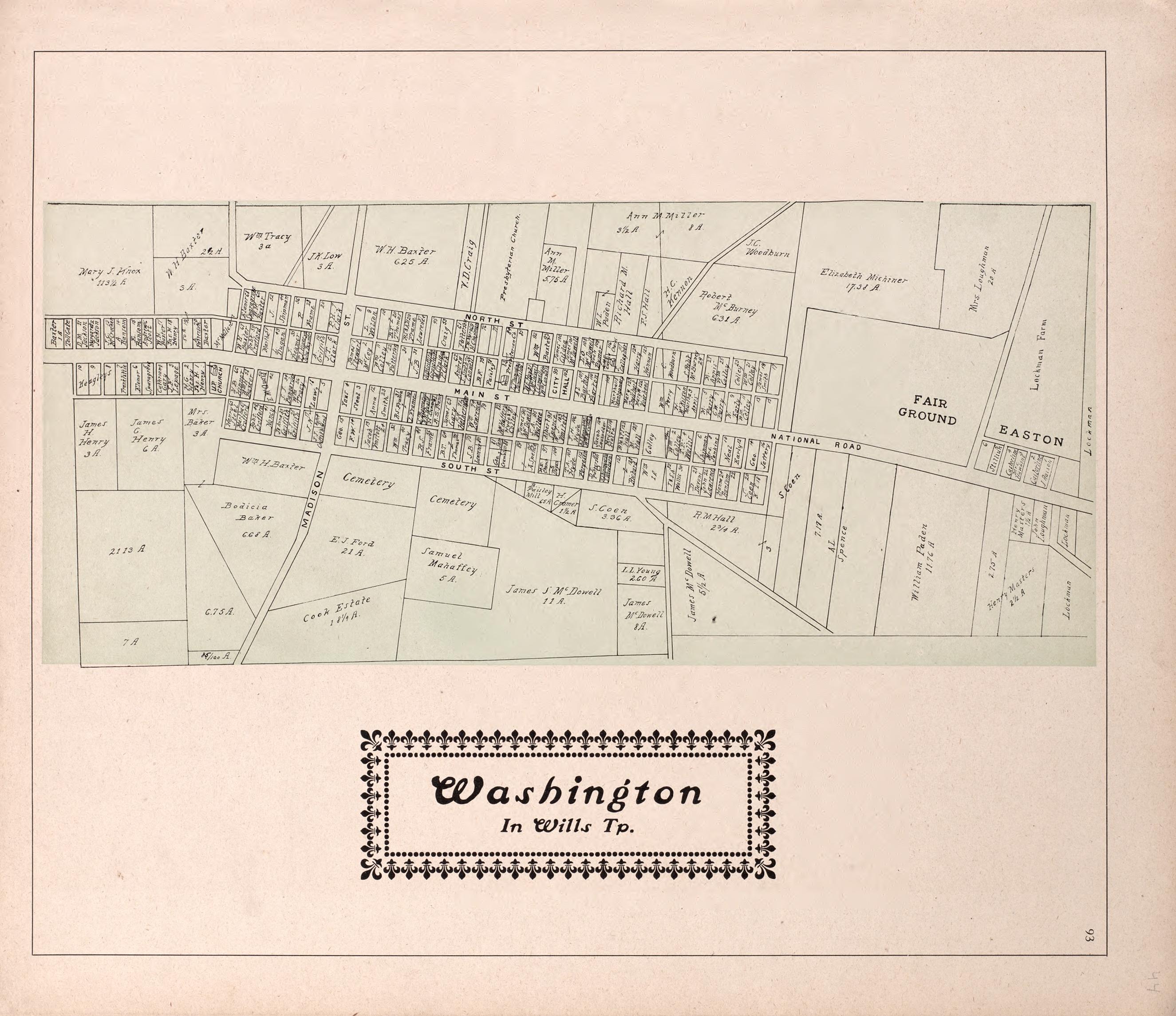 Washington In Wills Township from Illustrated Atlas of Guernsey County, Ohio 1902 by Relic Map Company