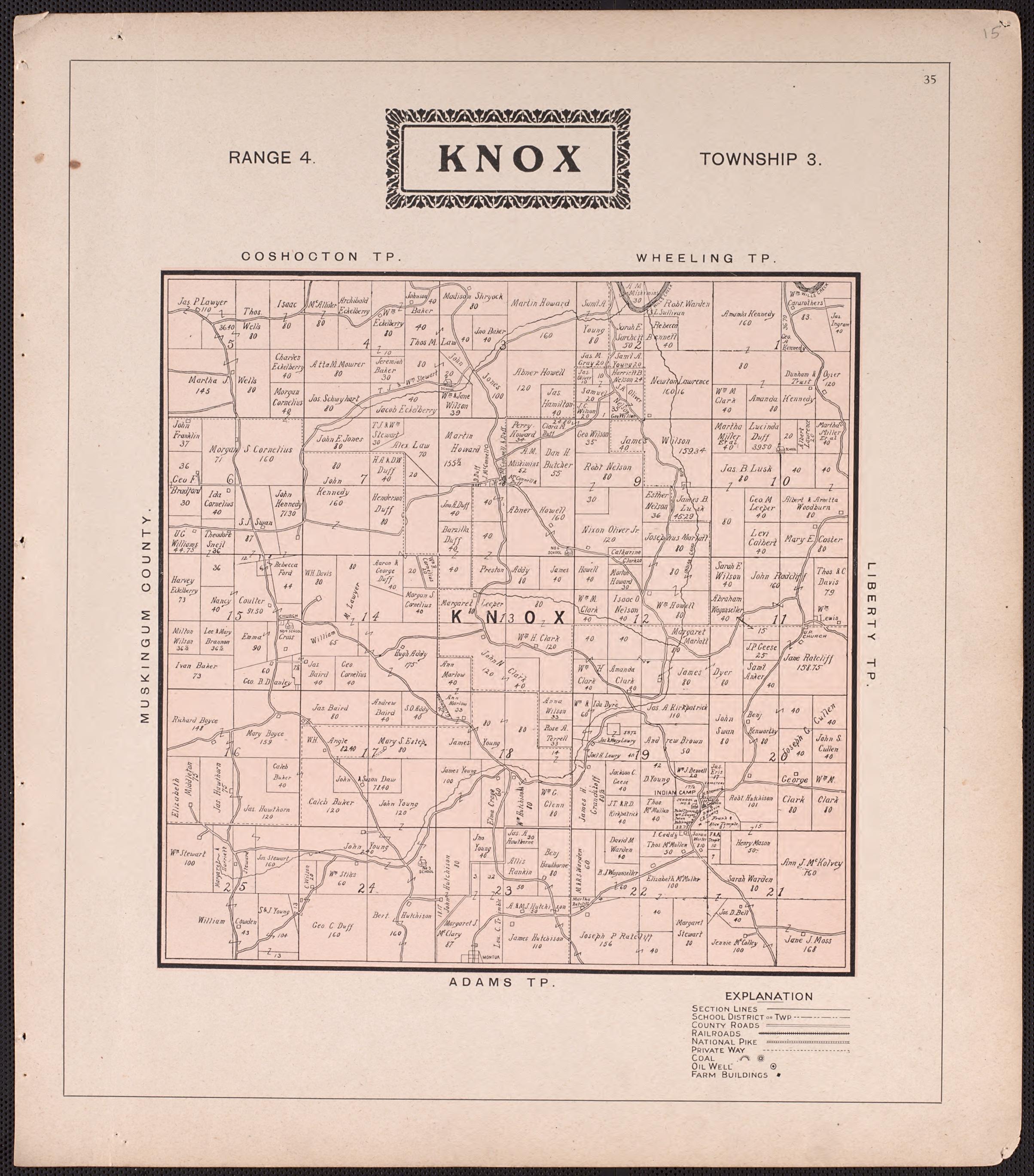 Knox from Illustrated Atlas of Guernsey County, Ohio 1902 by Relic Map Company