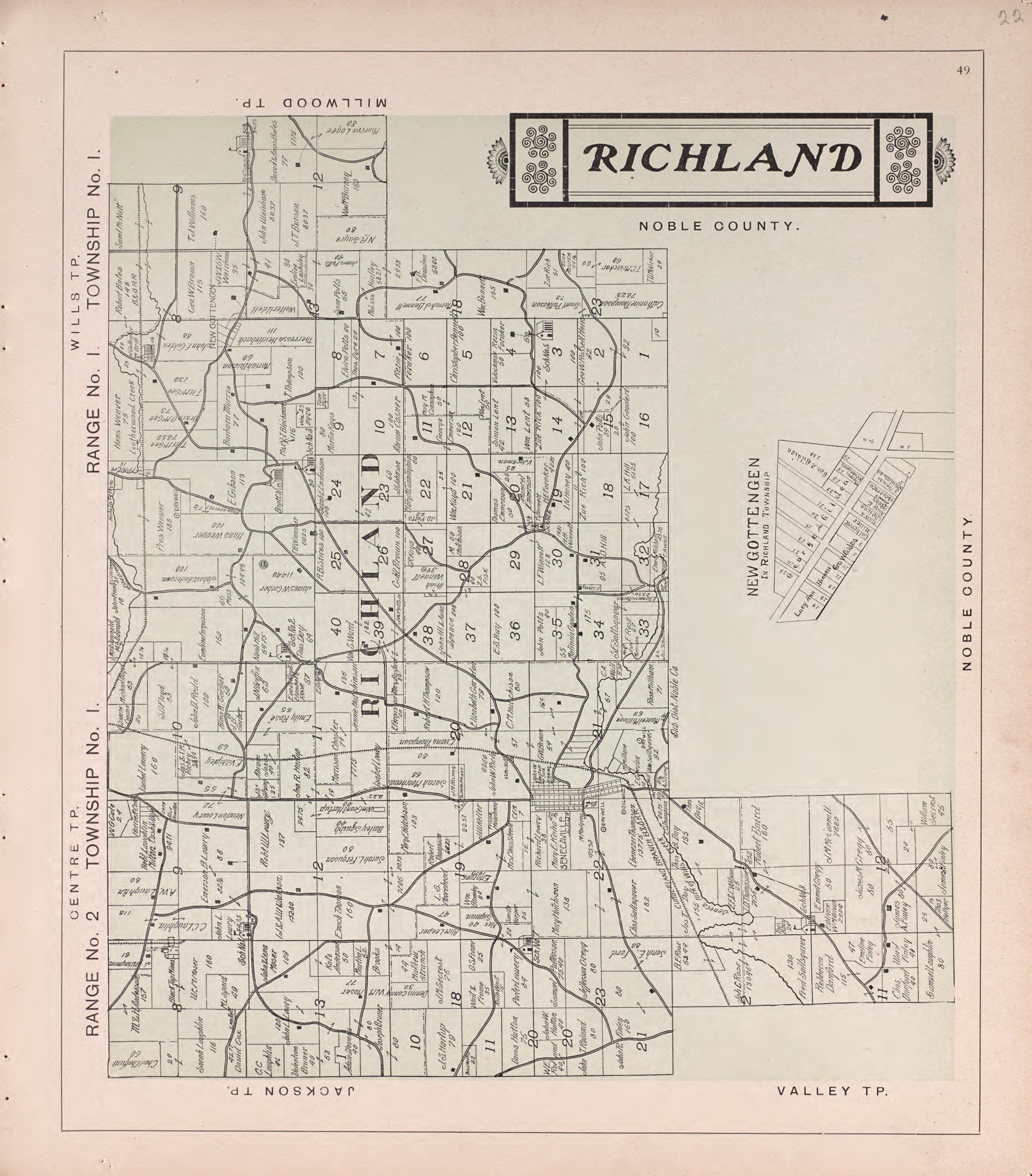 Richland from Illustrated Atlas of Guernsey County, Ohio 1902 by Relic Map Company