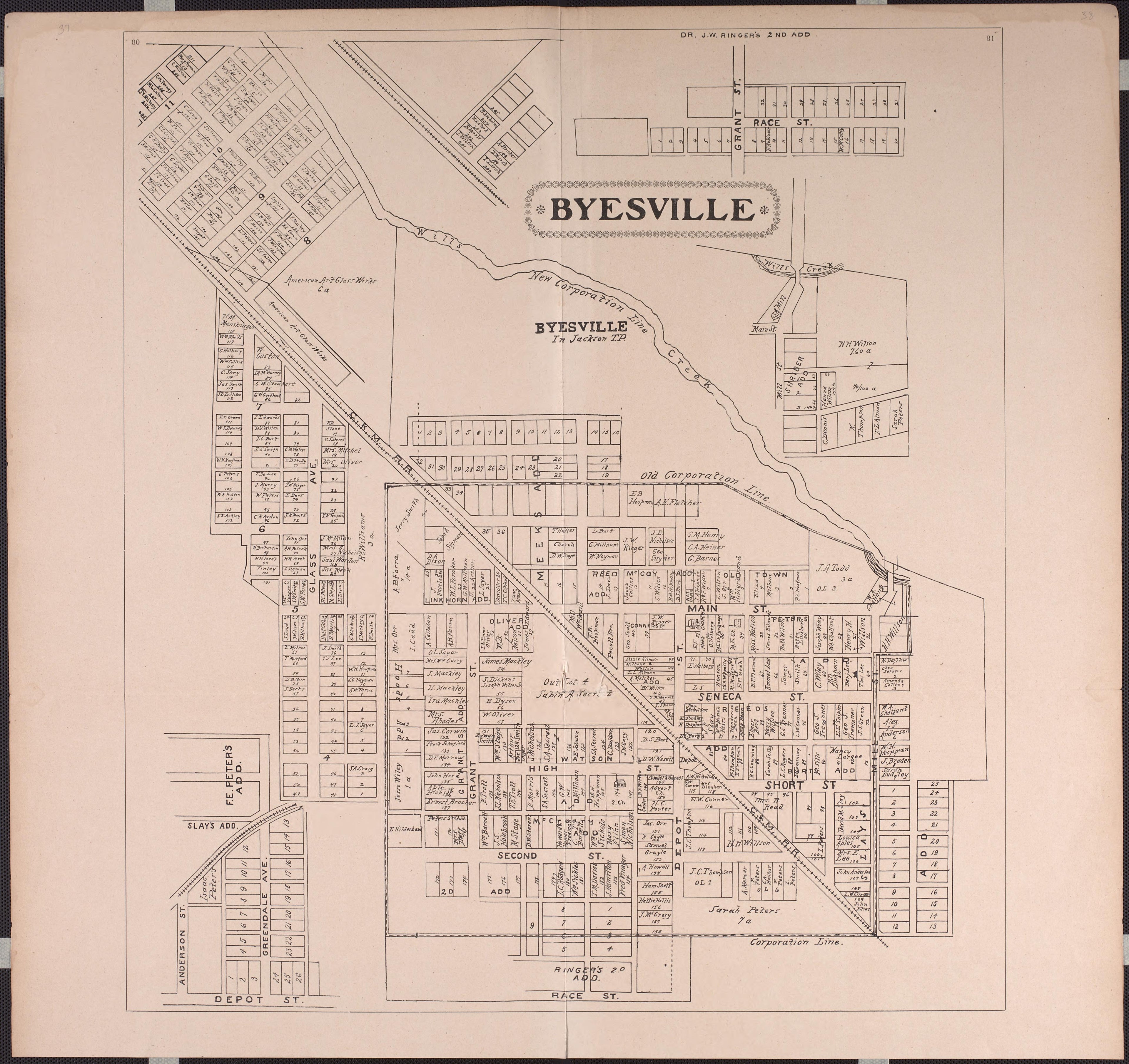 This old map of Guernsey County, Ohio, was created by Atlas Publishing Co in 1902
