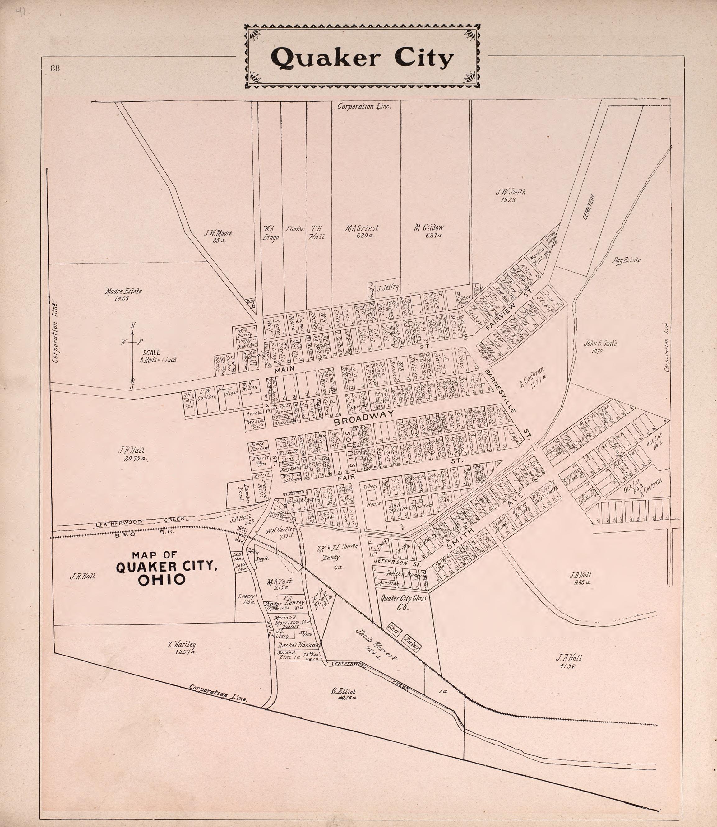 Quaker City from Illustrated Atlas of Guernsey County, Ohio 1902 by Relic Map Company