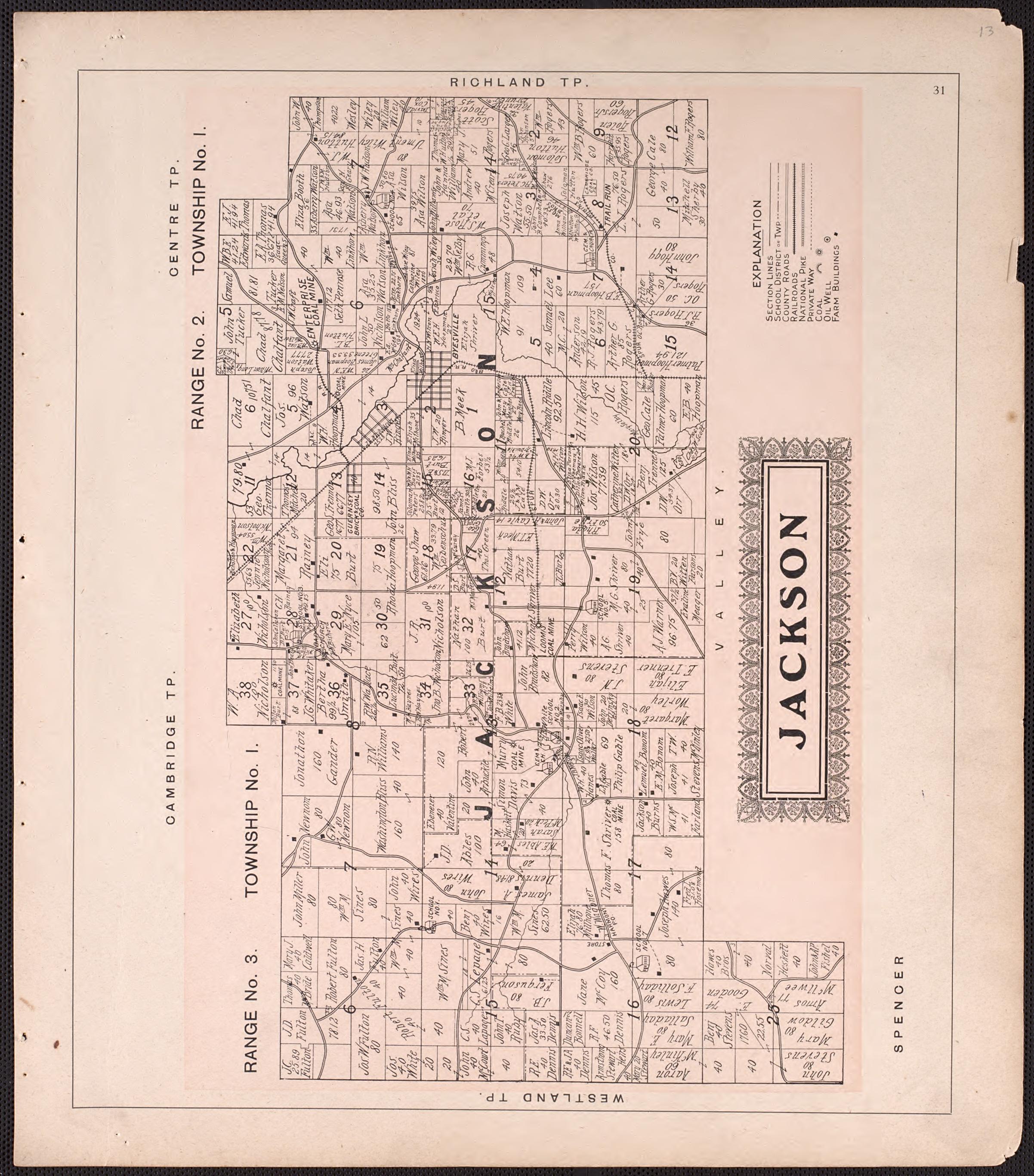 Jackson from Illustrated Atlas of Guernsey County, Ohio 1902 by Relic Map Company