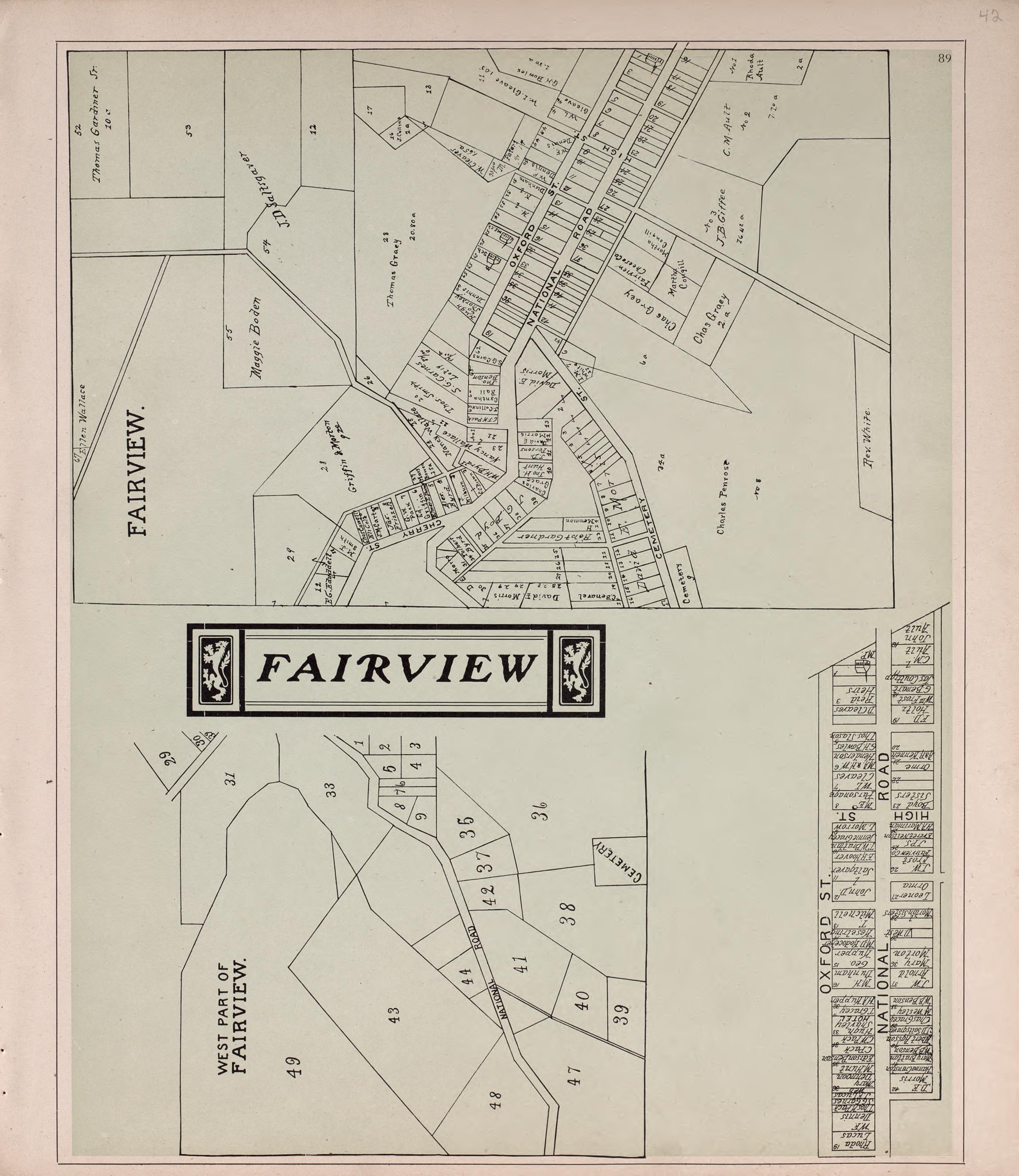 Fairview from Illustrated Atlas of Guernsey County, Ohio 1902 by Relic Map Company