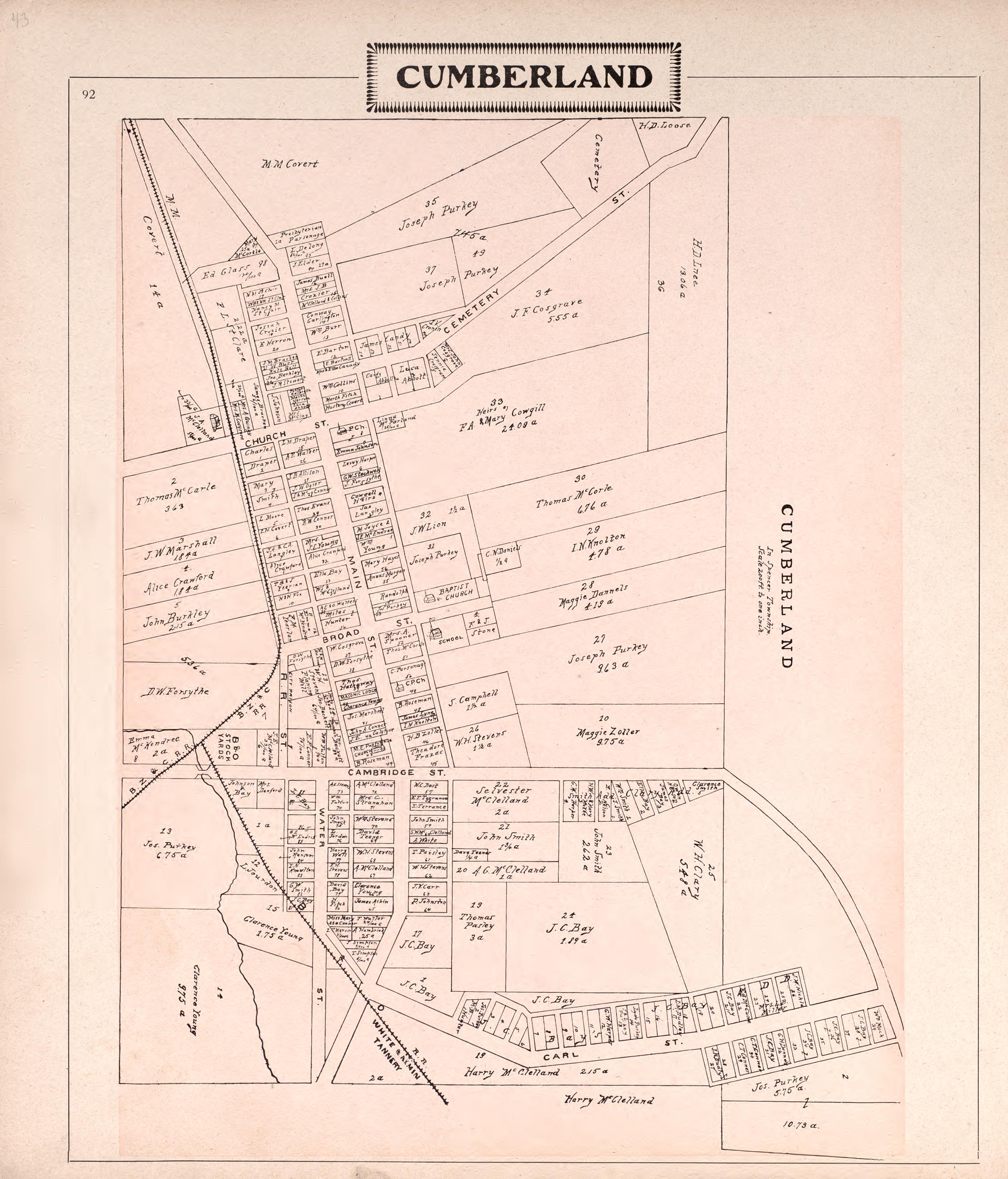 Cumberland from Illustrated Atlas of Guernsey County, Ohio 1902 by Relic Map Company