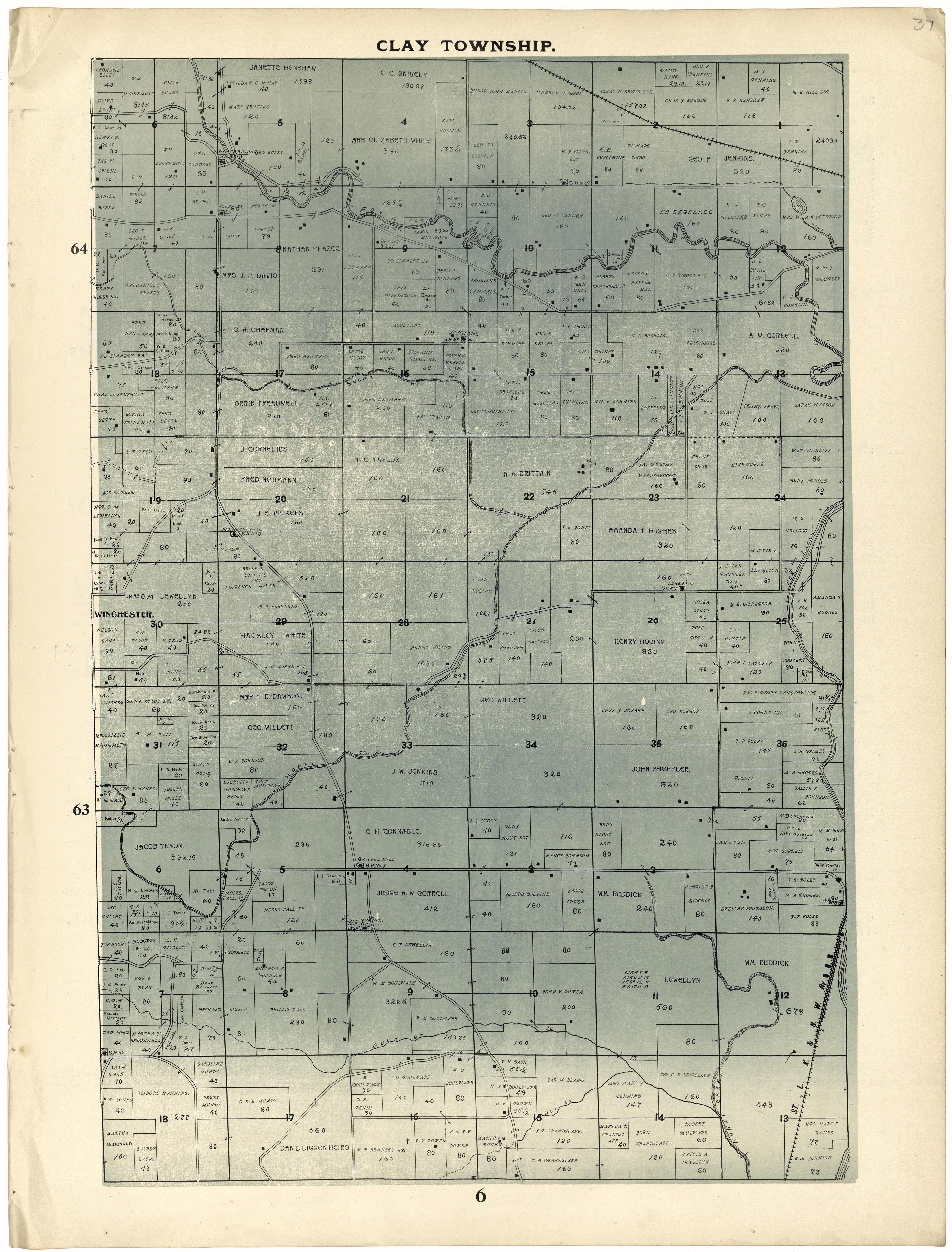 This old map of Clark County, Missouri, was created by Johnson, G. C.|Western Atlas Co in 1896