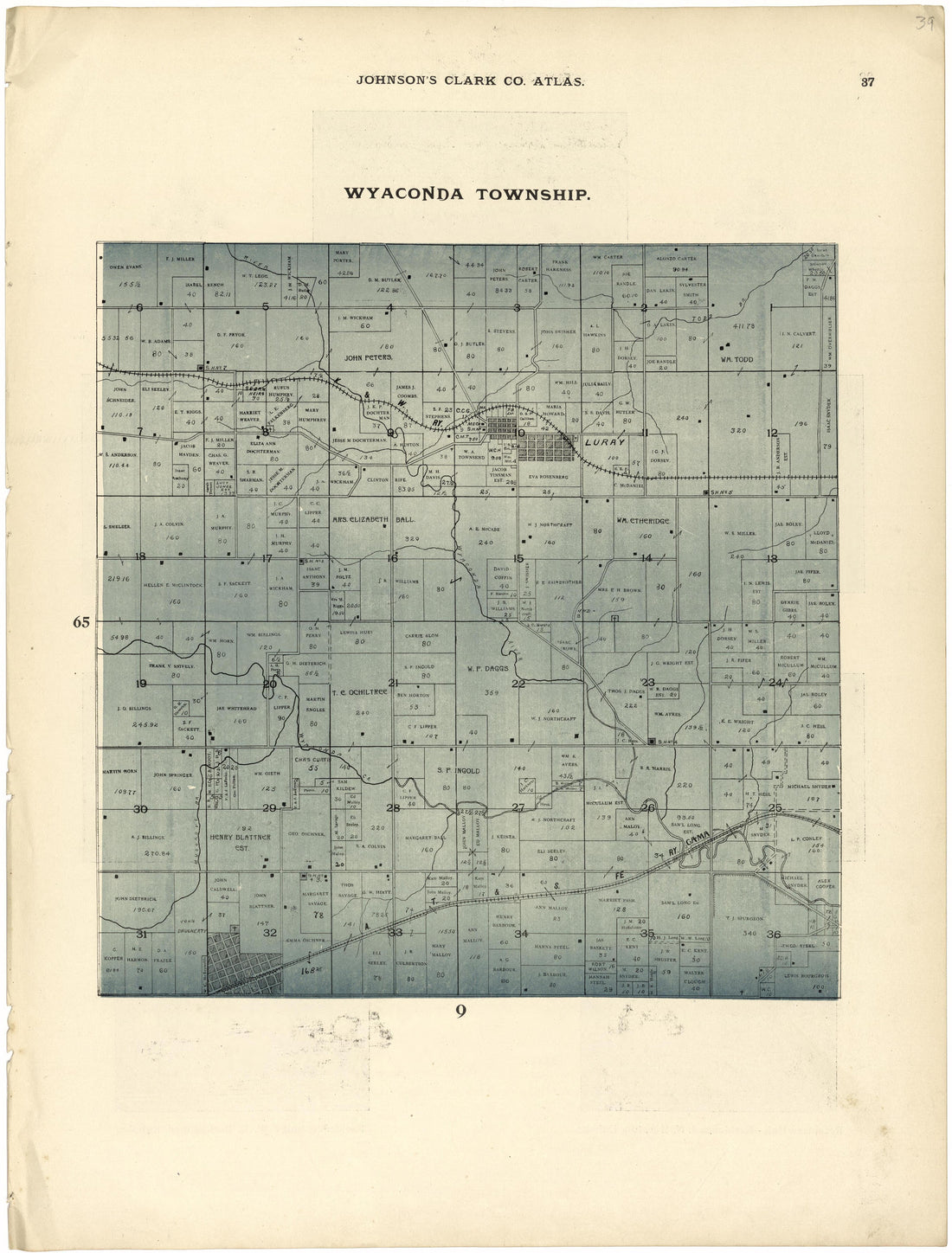 This old map of Clark County, Missouri, was created by Johnson, G. C.|Western Atlas Co in 1896