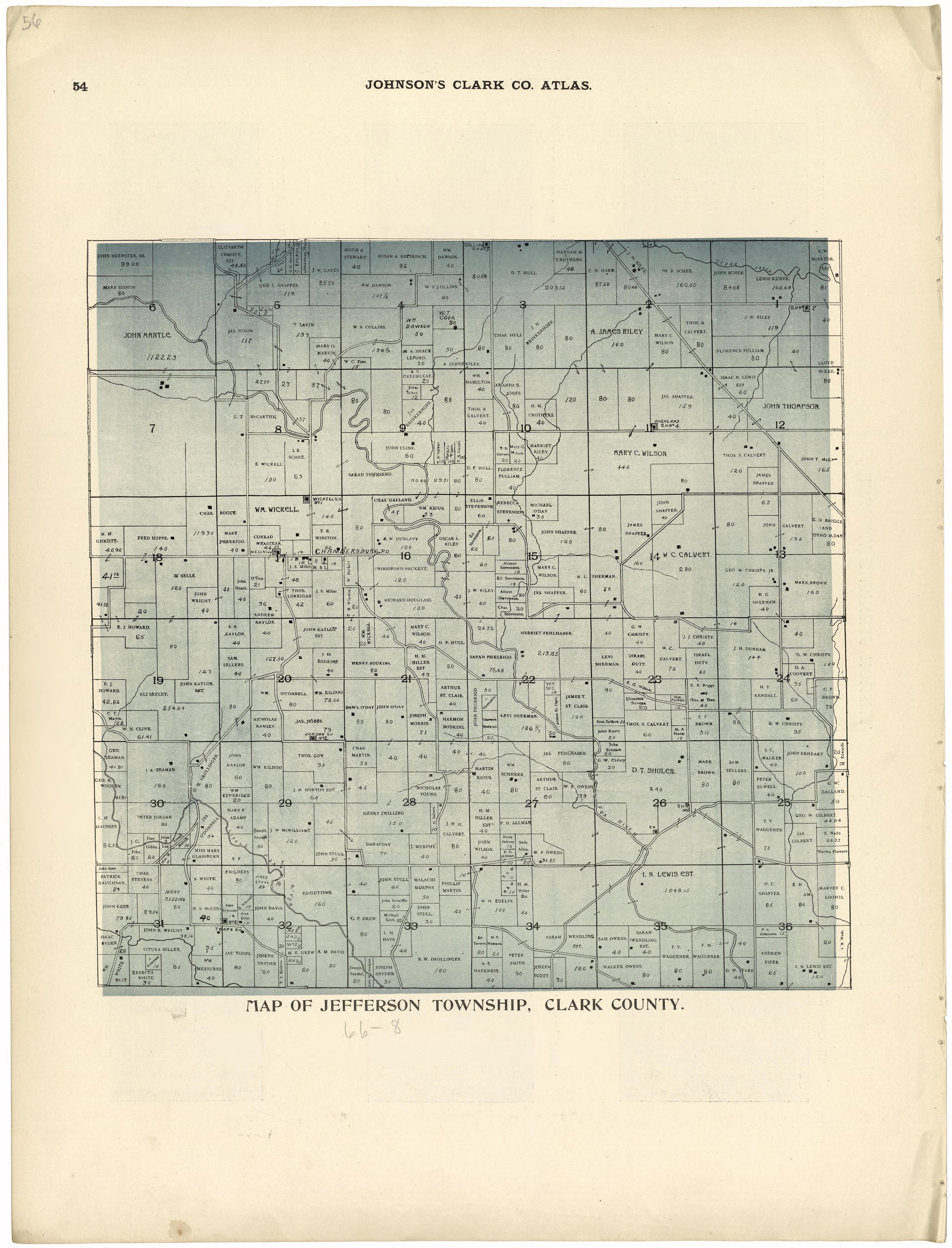 This old map of Clark County, Missouri, was created by Johnson, G. C.|Western Atlas Co in 1896