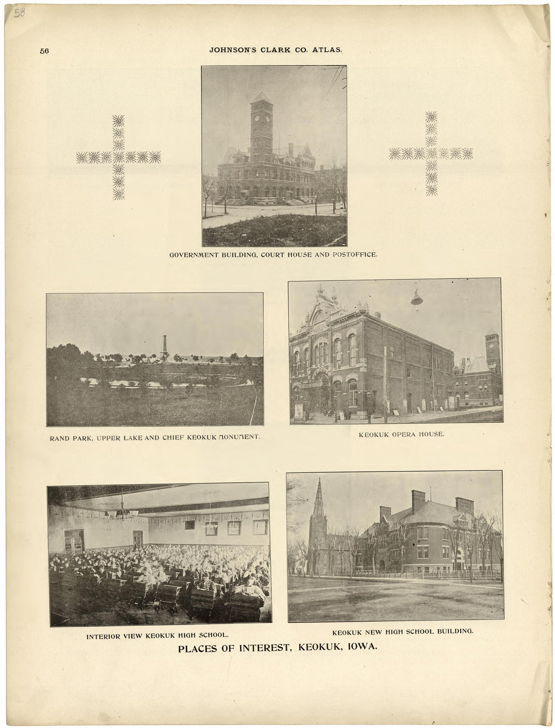 This old map of Clark County, Missouri, was created by Johnson, G. C.|Western Atlas Co in 1896