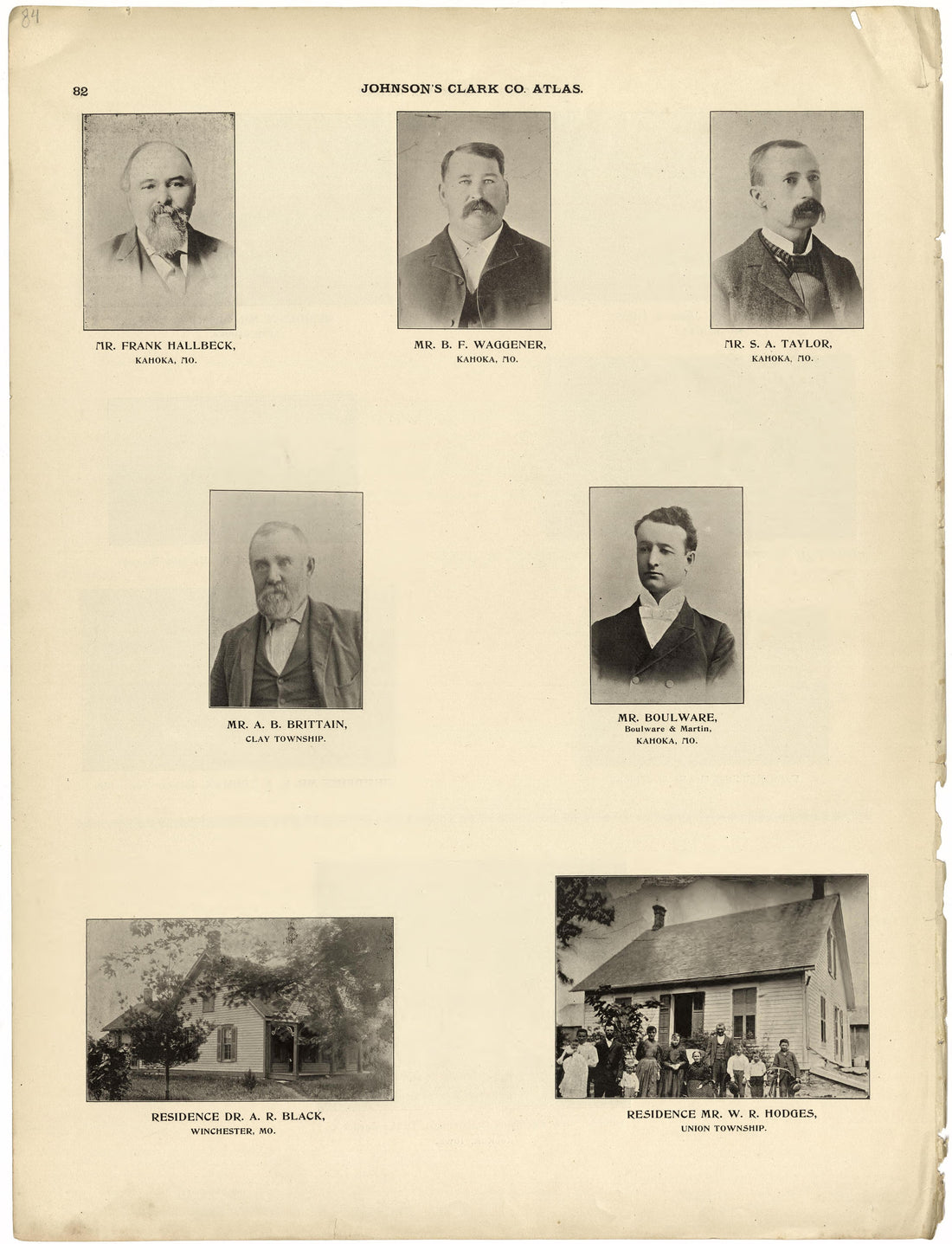 This old map of Clark County, Missouri, was created by Johnson, G. C.|Western Atlas Co in 1896