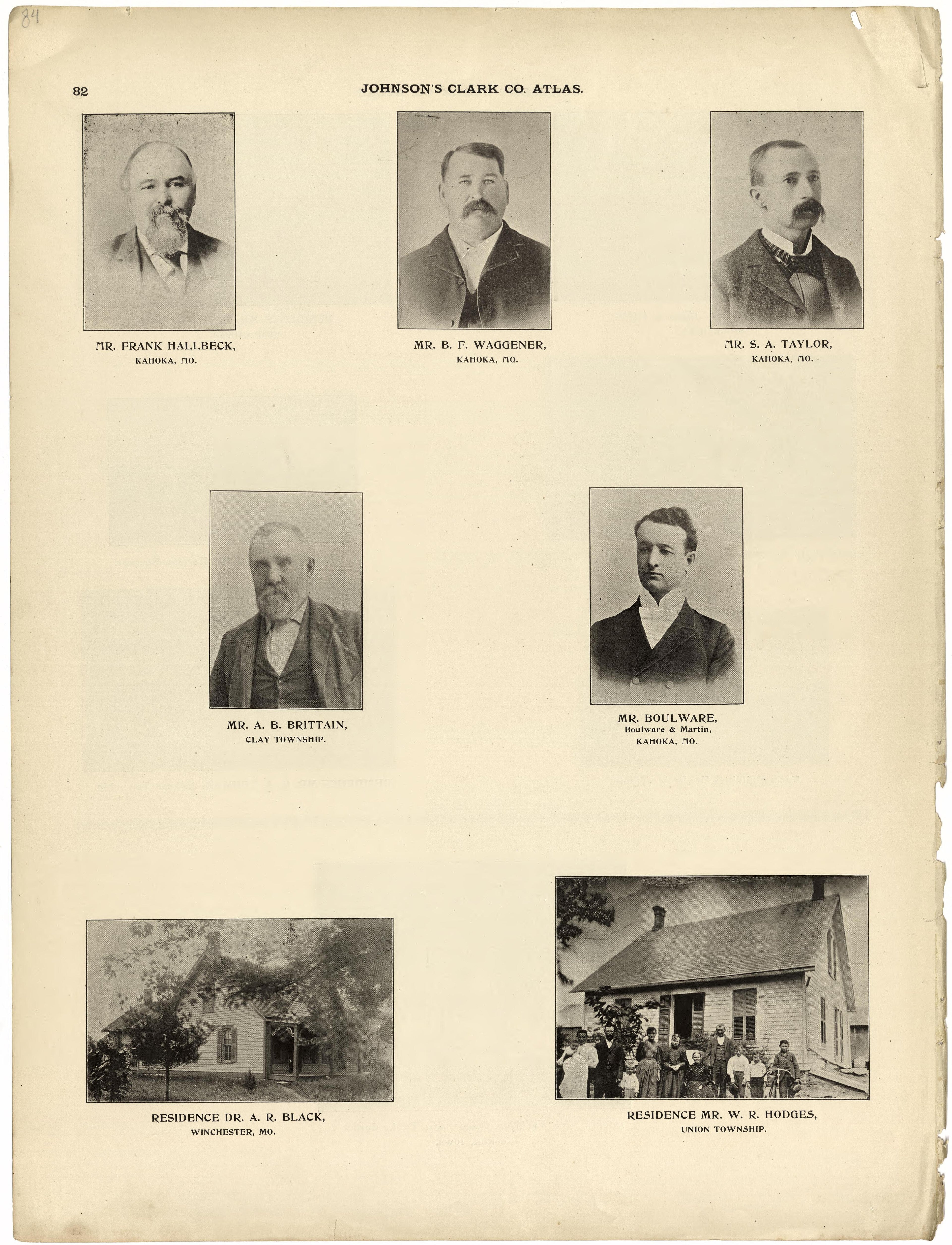 This old map of Clark County, Missouri, was created by Johnson, G. C.|Western Atlas Co in 1896