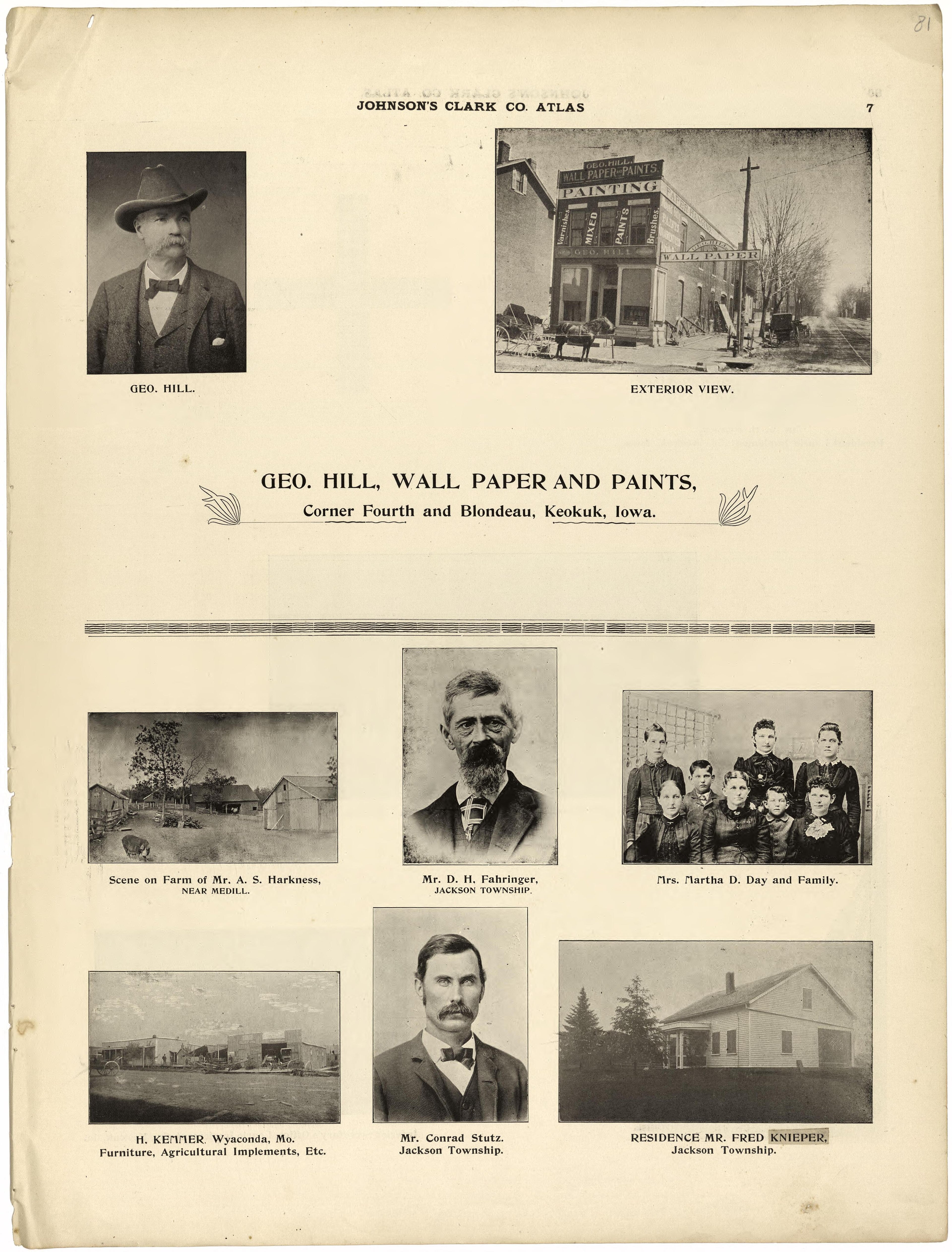 This old map of Clark County, Missouri, was created by Johnson, G. C.|Western Atlas Co in 1896