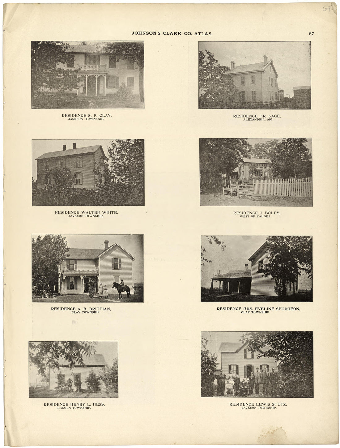This old map of Clark County, Missouri, was created by Johnson, G. C.|Western Atlas Co in 1896
