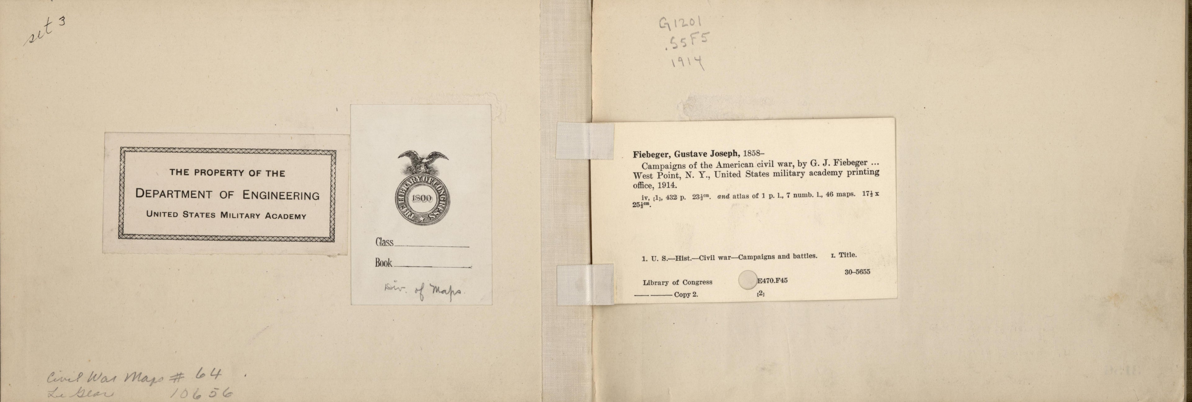 Endpages from Campaigns of the American Civil War--atlas 1914 by Relic Map Company