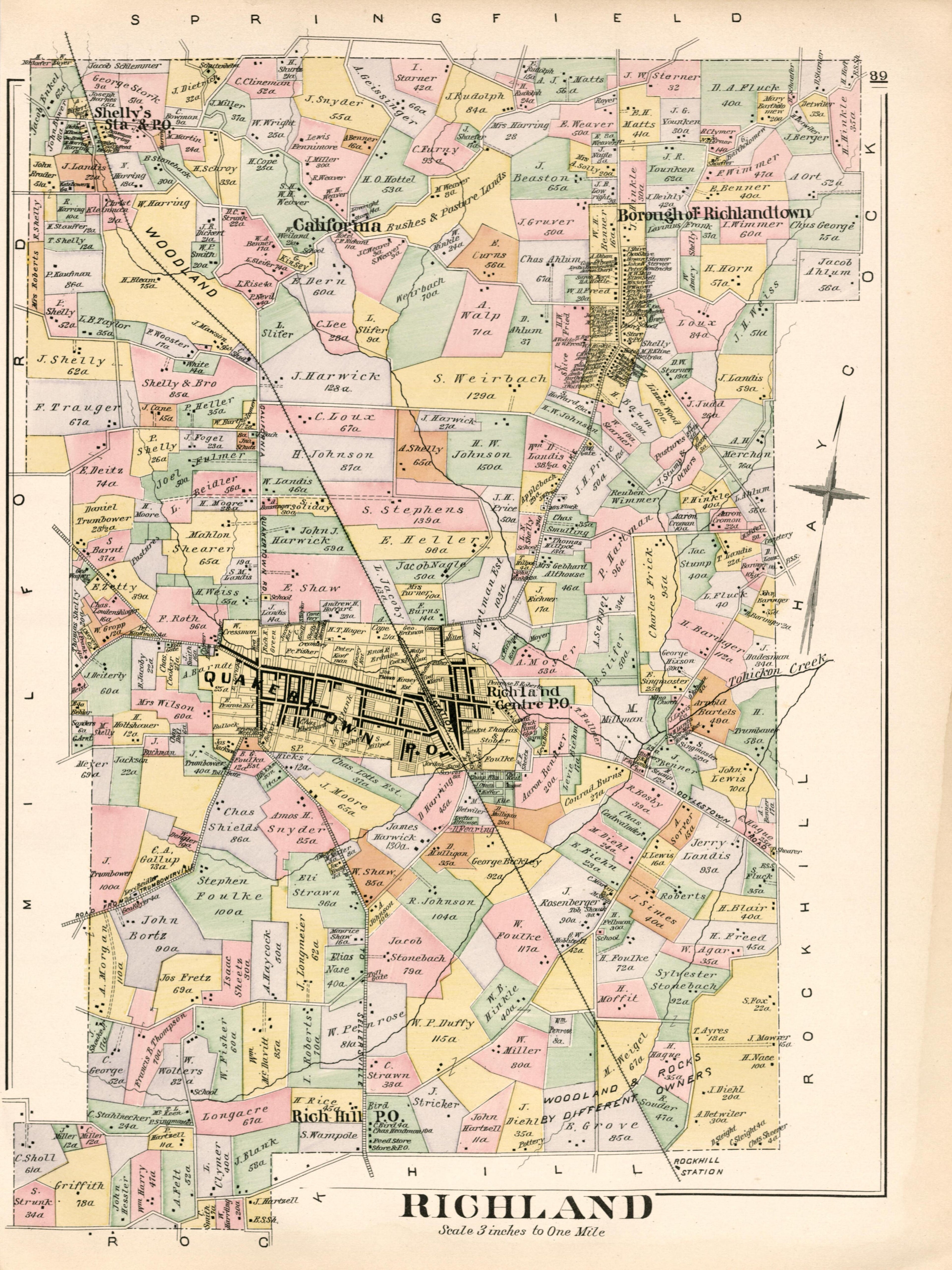 Richland from Atlas of Bucks County, Pennsylvania 1891 by Relic Map Company