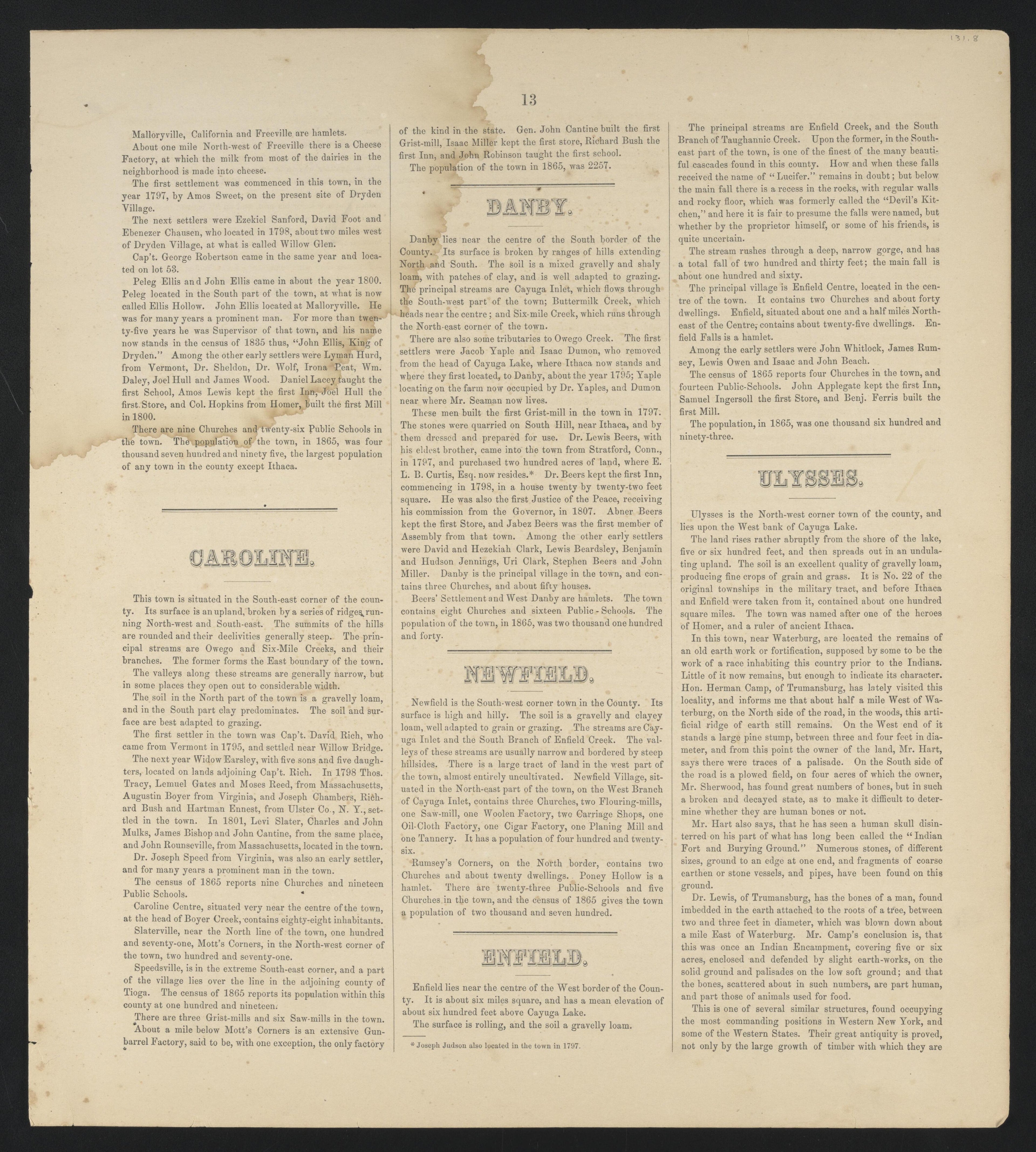 Image 13 of New Topographical Atlas of Tompkins County, New York from New Topographical Atlas of Tompkins County, New York : from Actual Surveys Especially for This Atlas 1866 by Relic Map Company