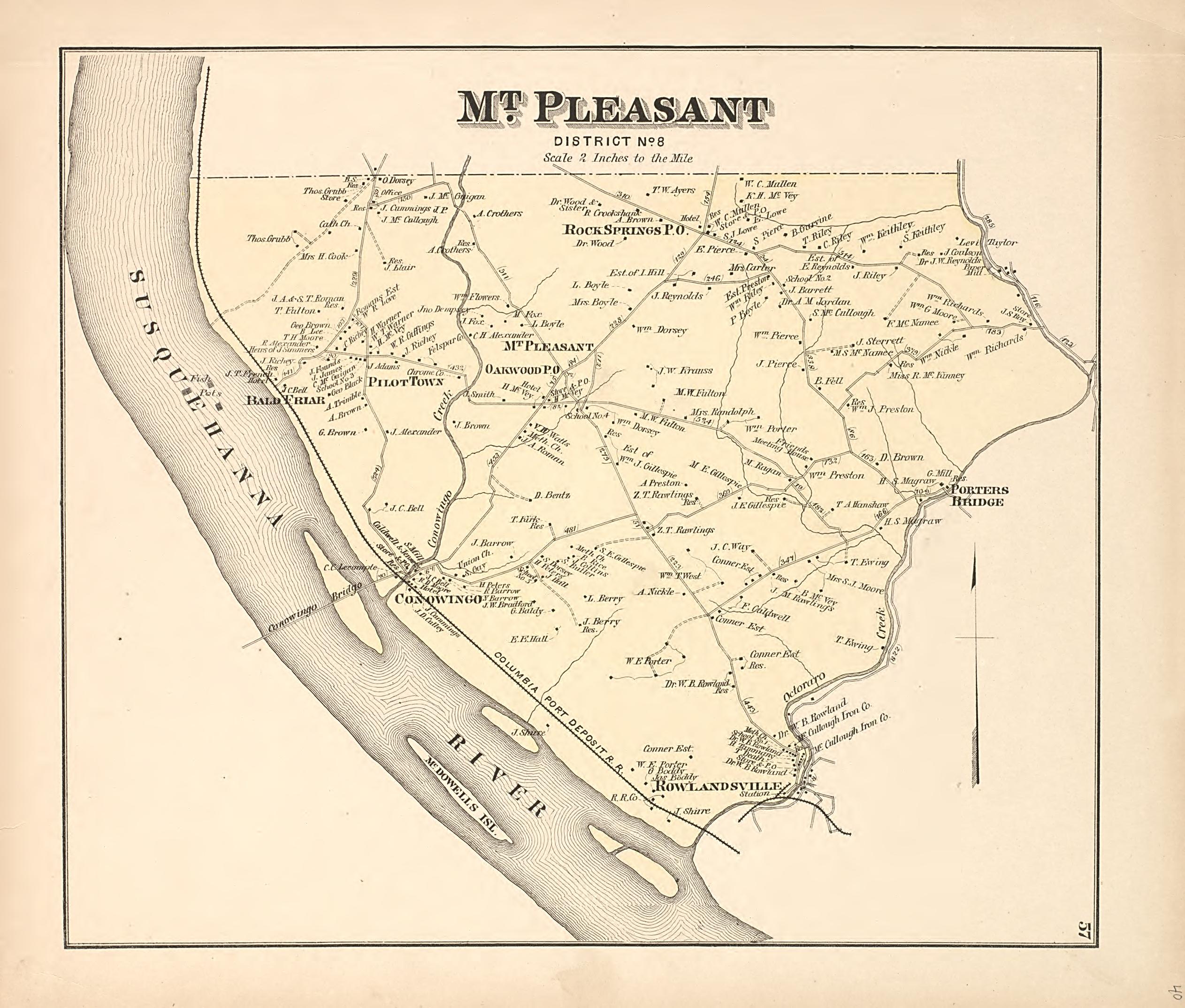 Mt. Pleasant from an Illustrated Atlas of Cecil County, Maryland 1877 by Relic Map Company