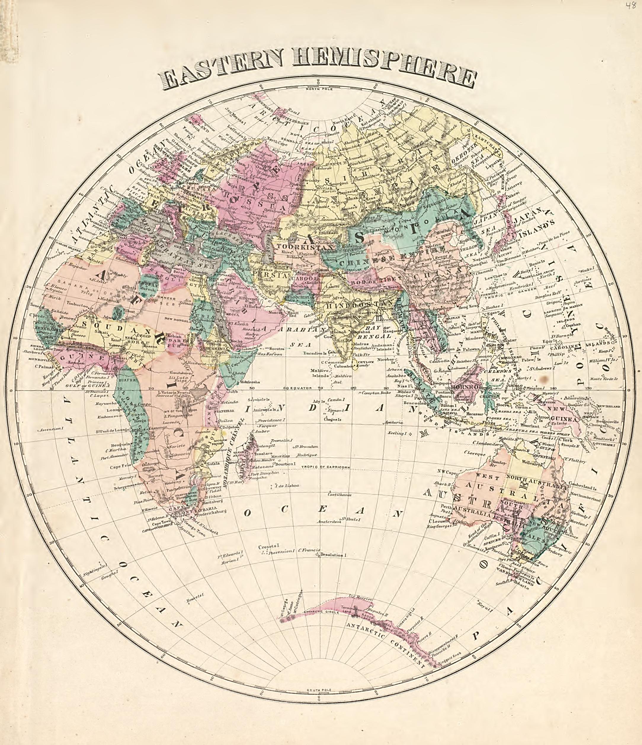 Eastern Hemisphere from an Illustrated Atlas of Cecil County, Maryland 1877 by Relic Map Company