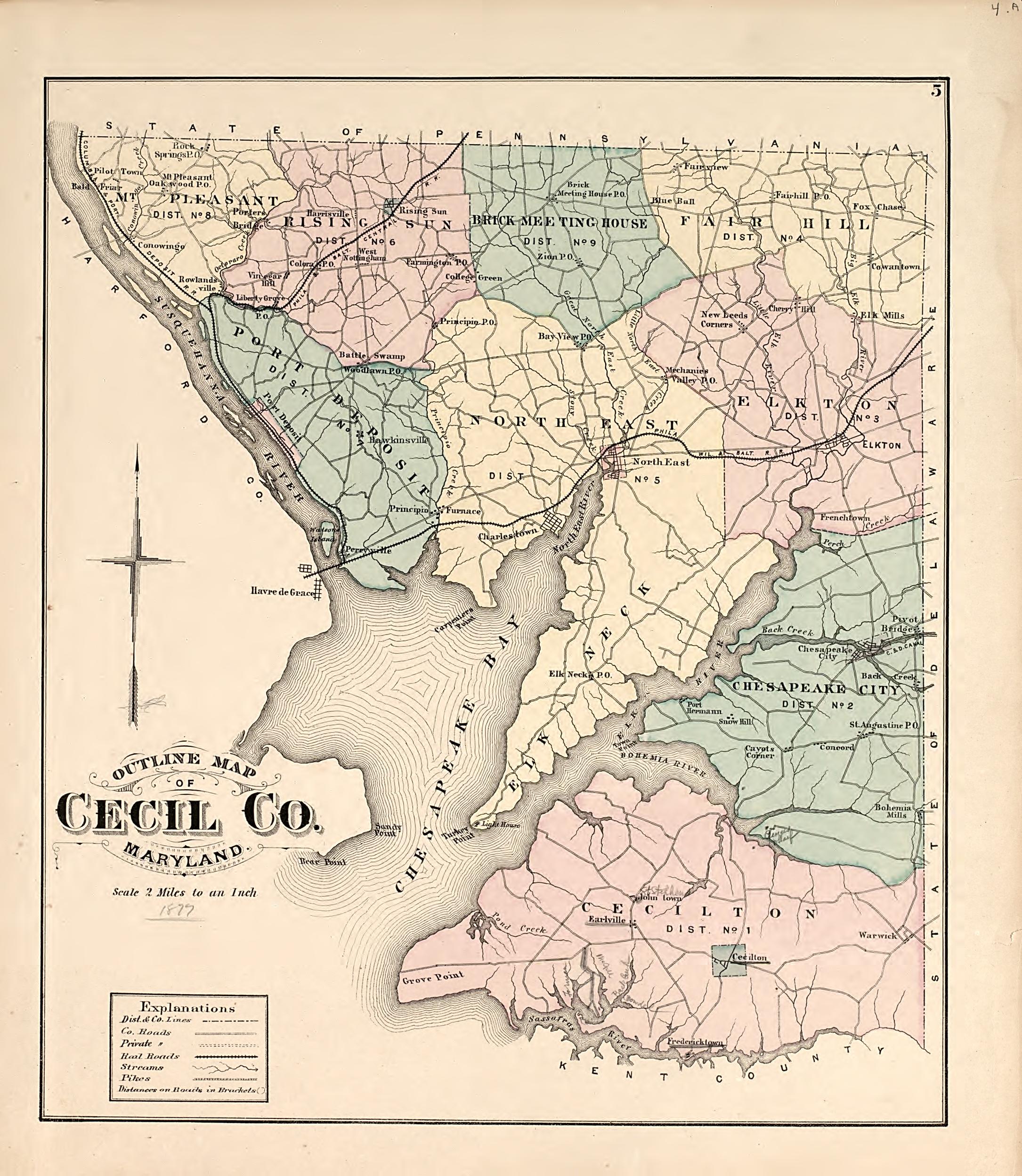 Cecil County from an Illustrated Atlas of Cecil County, Maryland 1877 by Relic Map Company