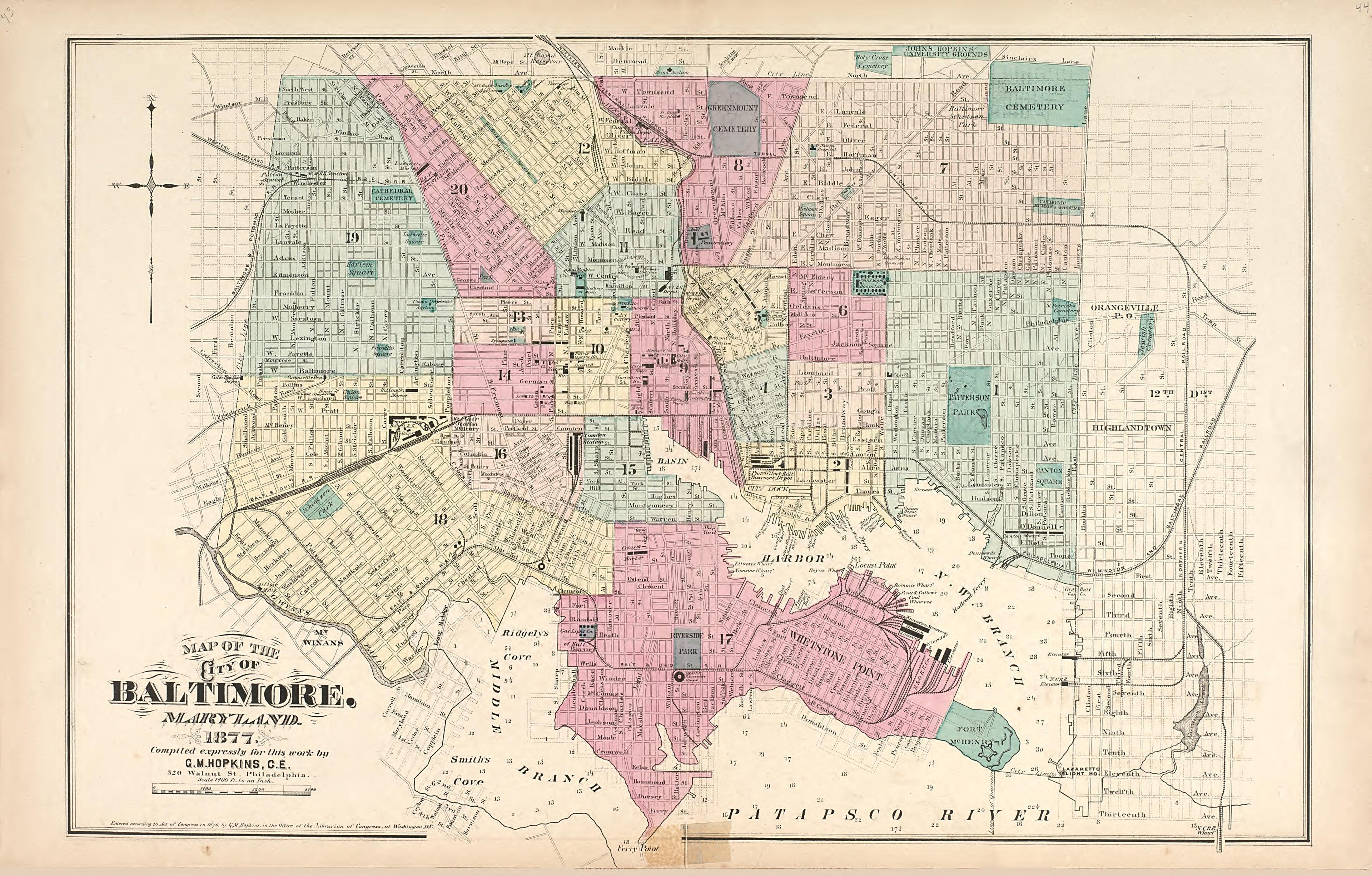 Baltimore from an Illustrated Atlas of Cecil County, Maryland 1877 by Relic Map Company