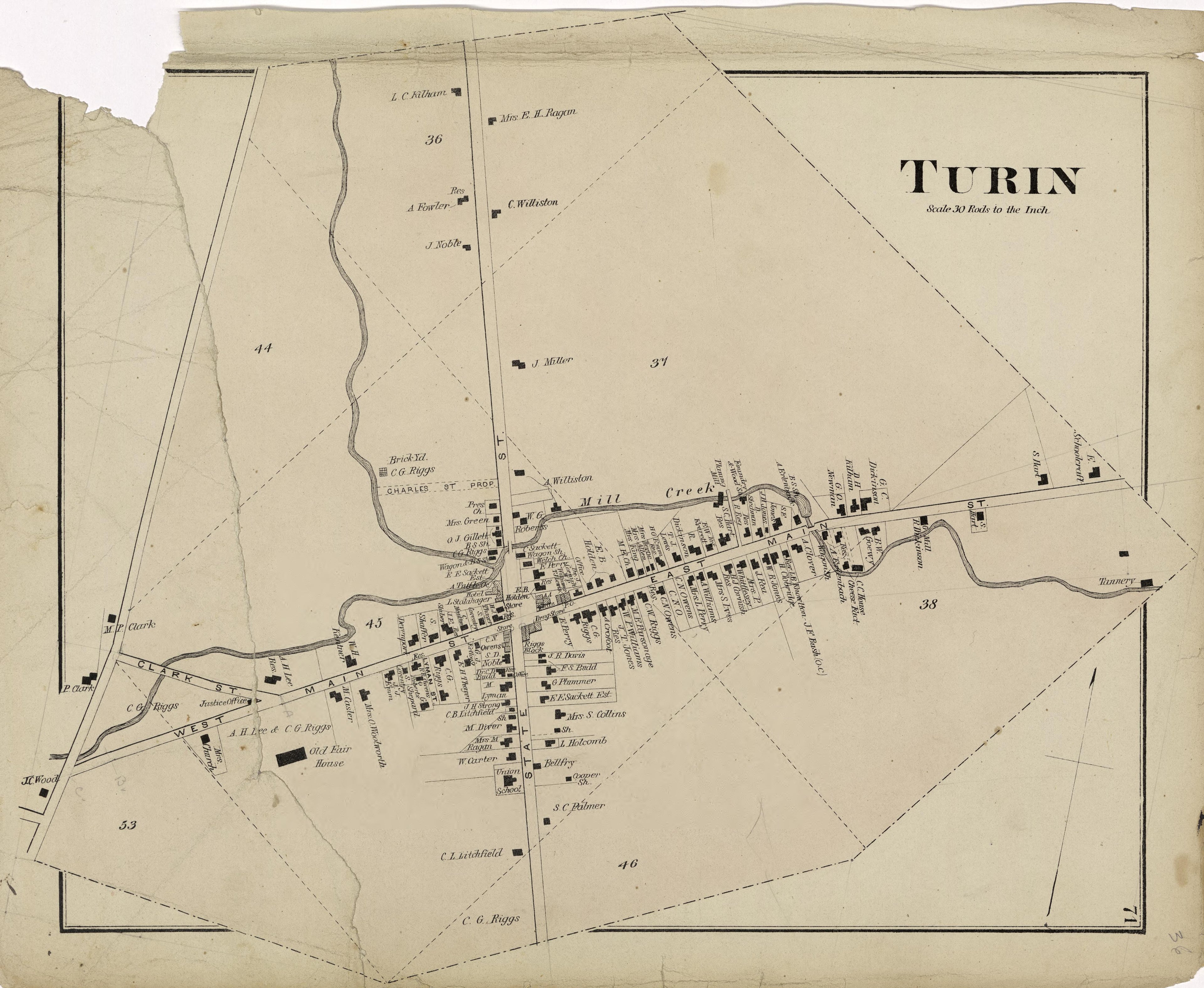 Turin from Atlas of Lewis County, New York 1875 by Relic Map Company