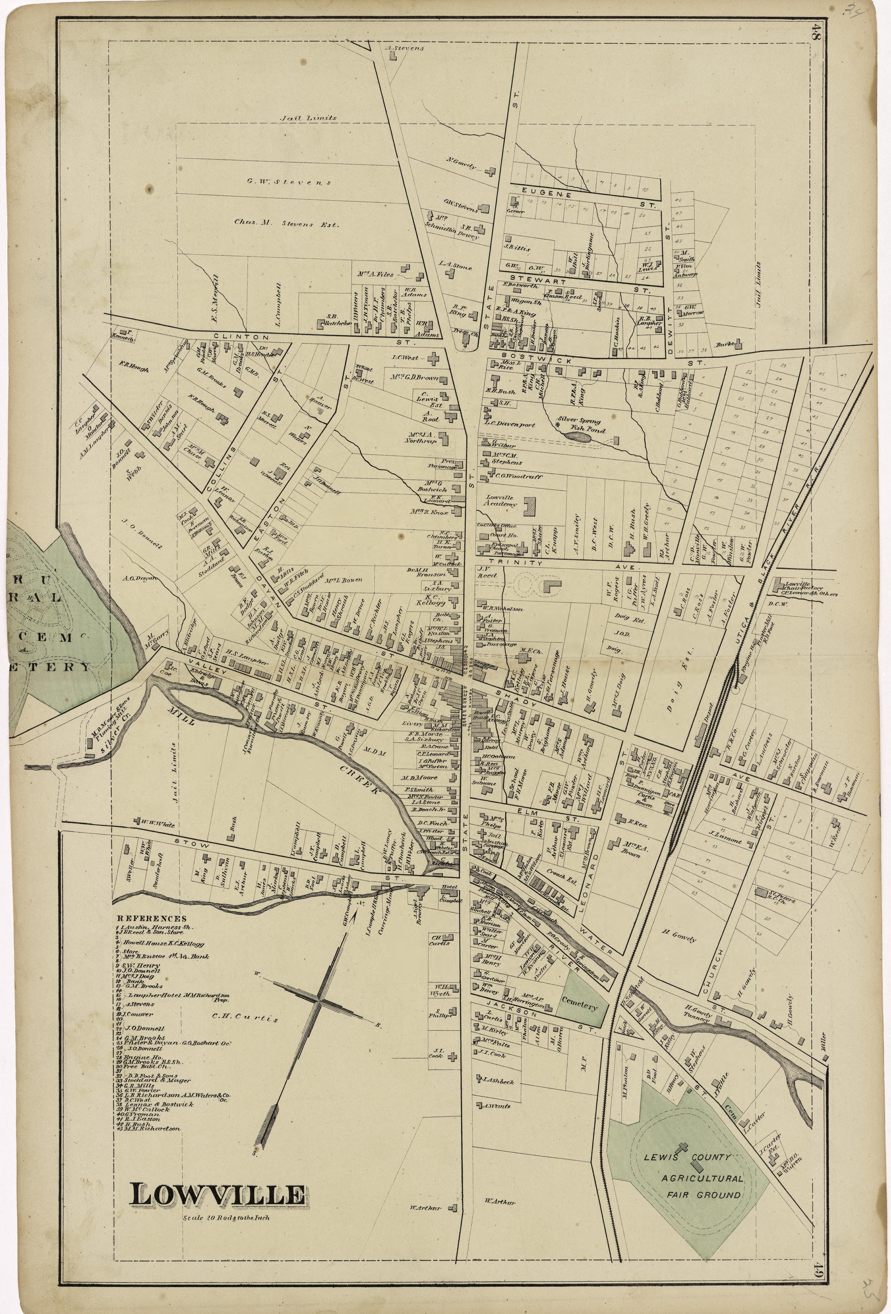 Lowville from Atlas of Lewis County, New York 1875 by Relic Map Company
