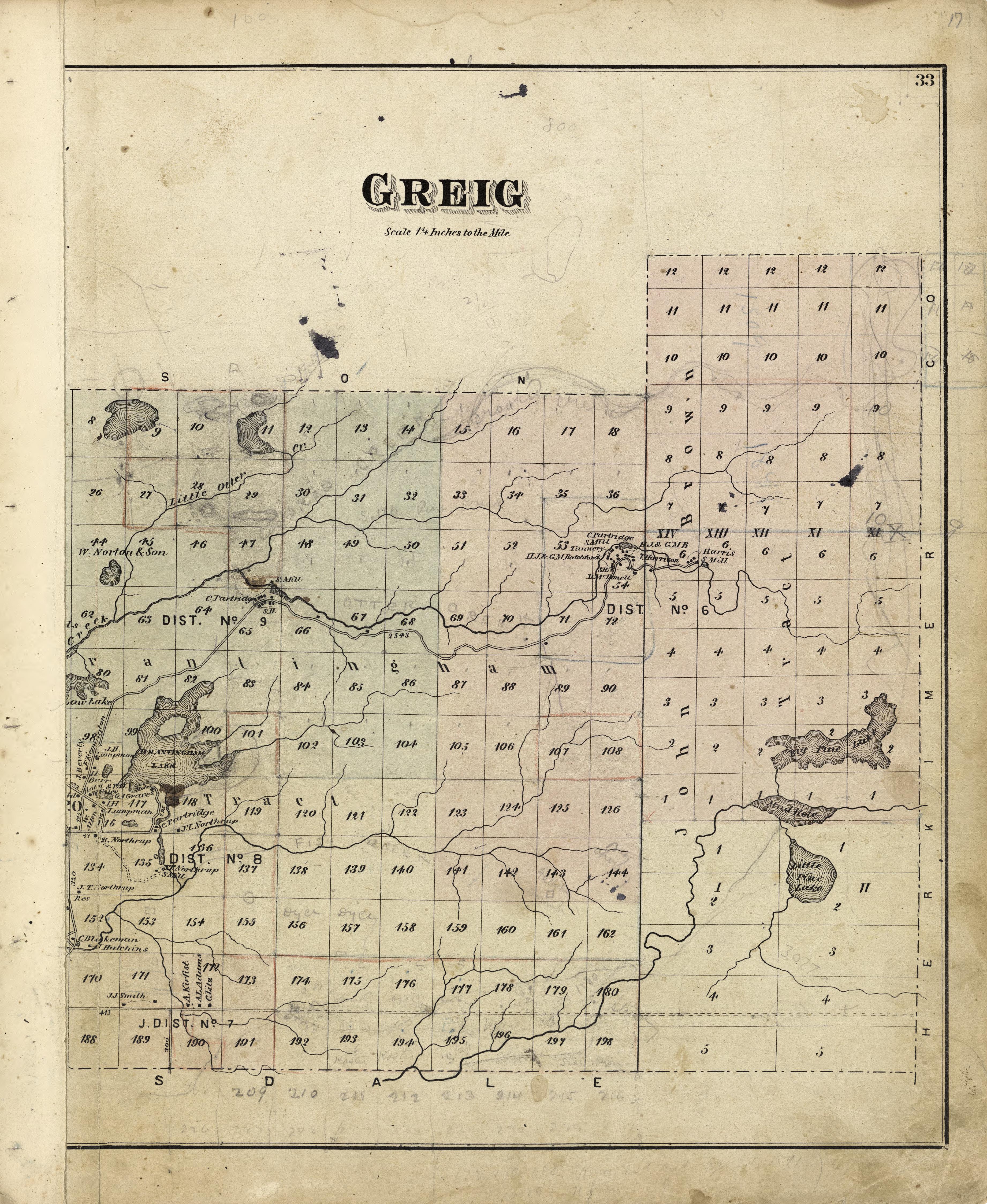 Greig from Atlas of Lewis County, New York 1875 by Relic Map Company
