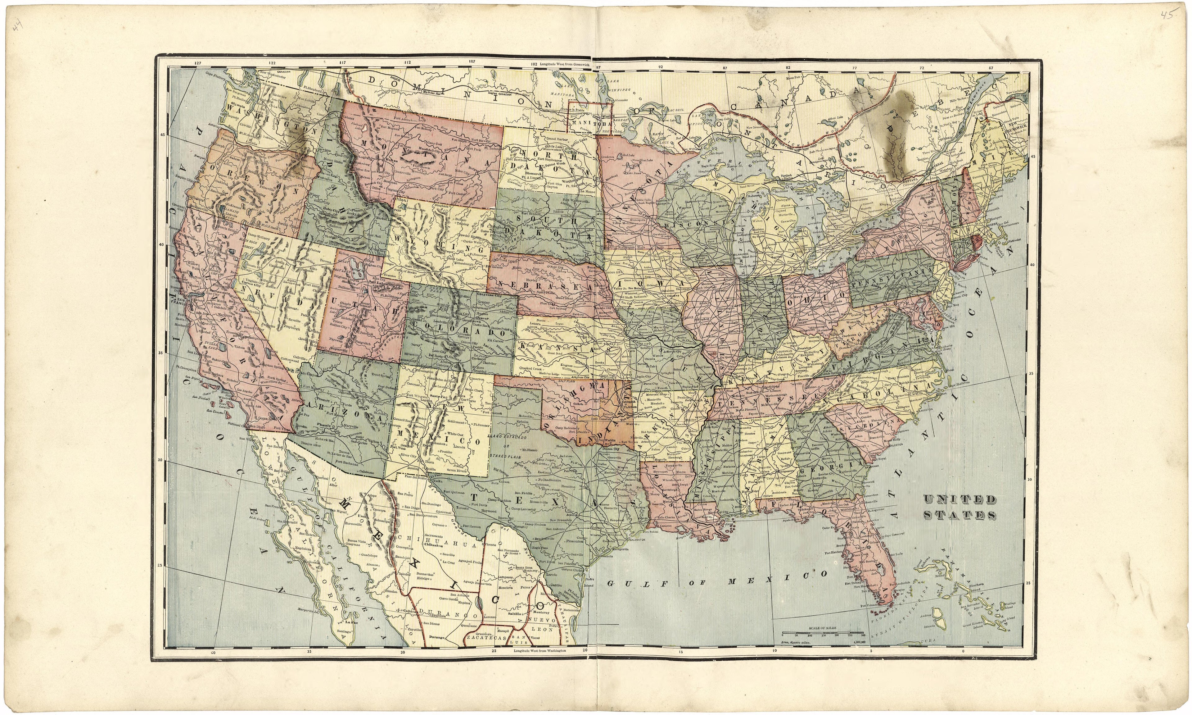 United States from an Illustrated Standard Atlas of Gibson County, Indiana 1899 by Relic Map Company