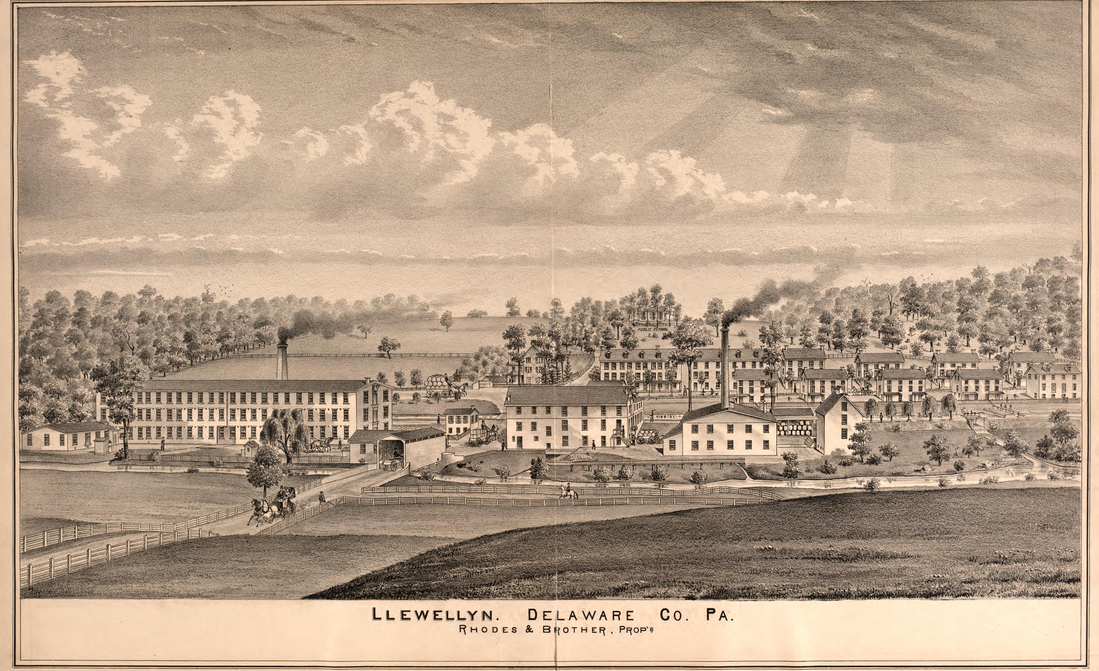 Illustration of Delaware County from Combination Atlas Map of Delaware County, Pennsylvania 1875 by Relic Map Company