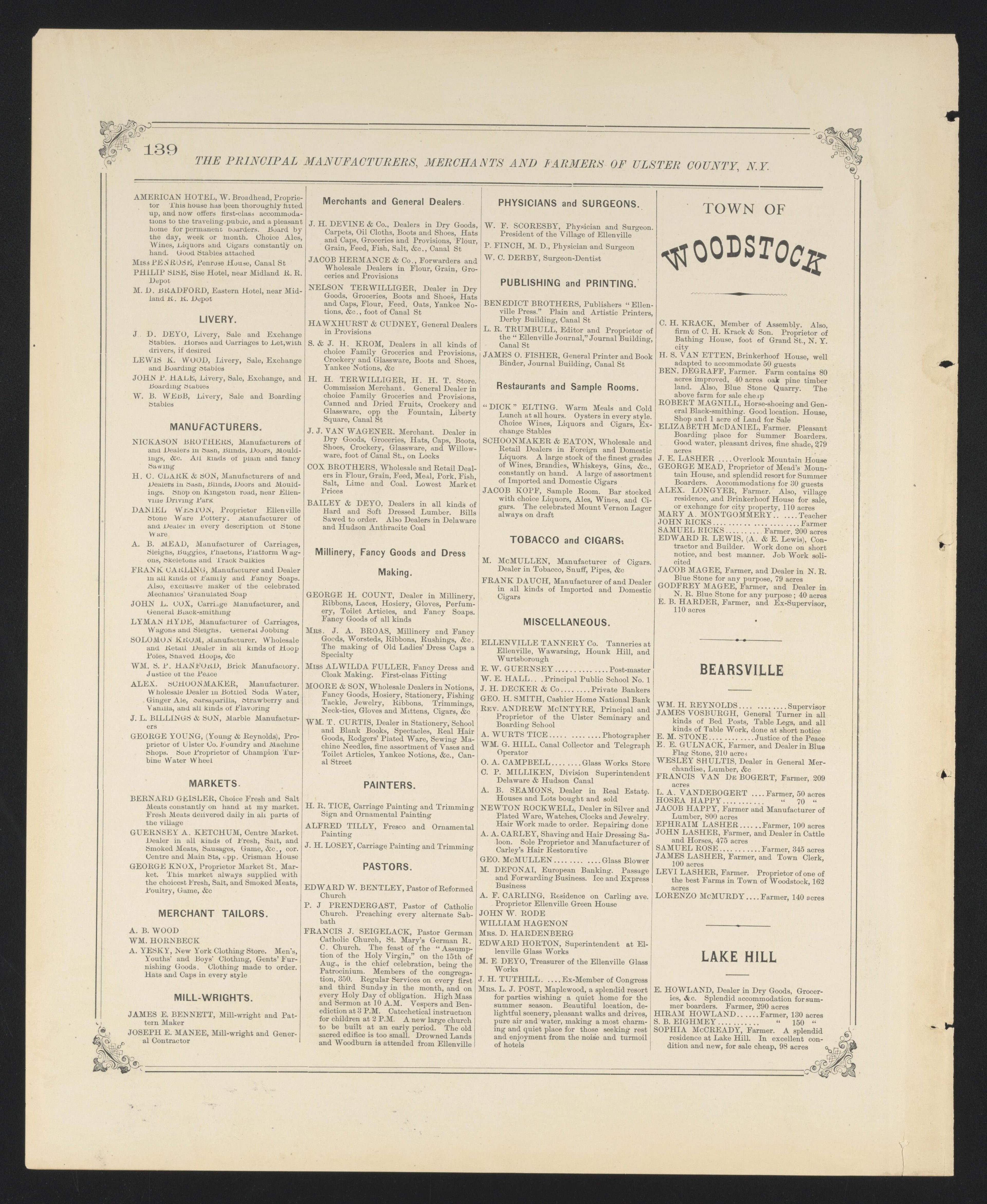 Image 98 of County Atlas of Ulster, New York from County Atlas of Ulster, New York : from Recent and Actual Surveys and Records 1875 by Relic Map Company