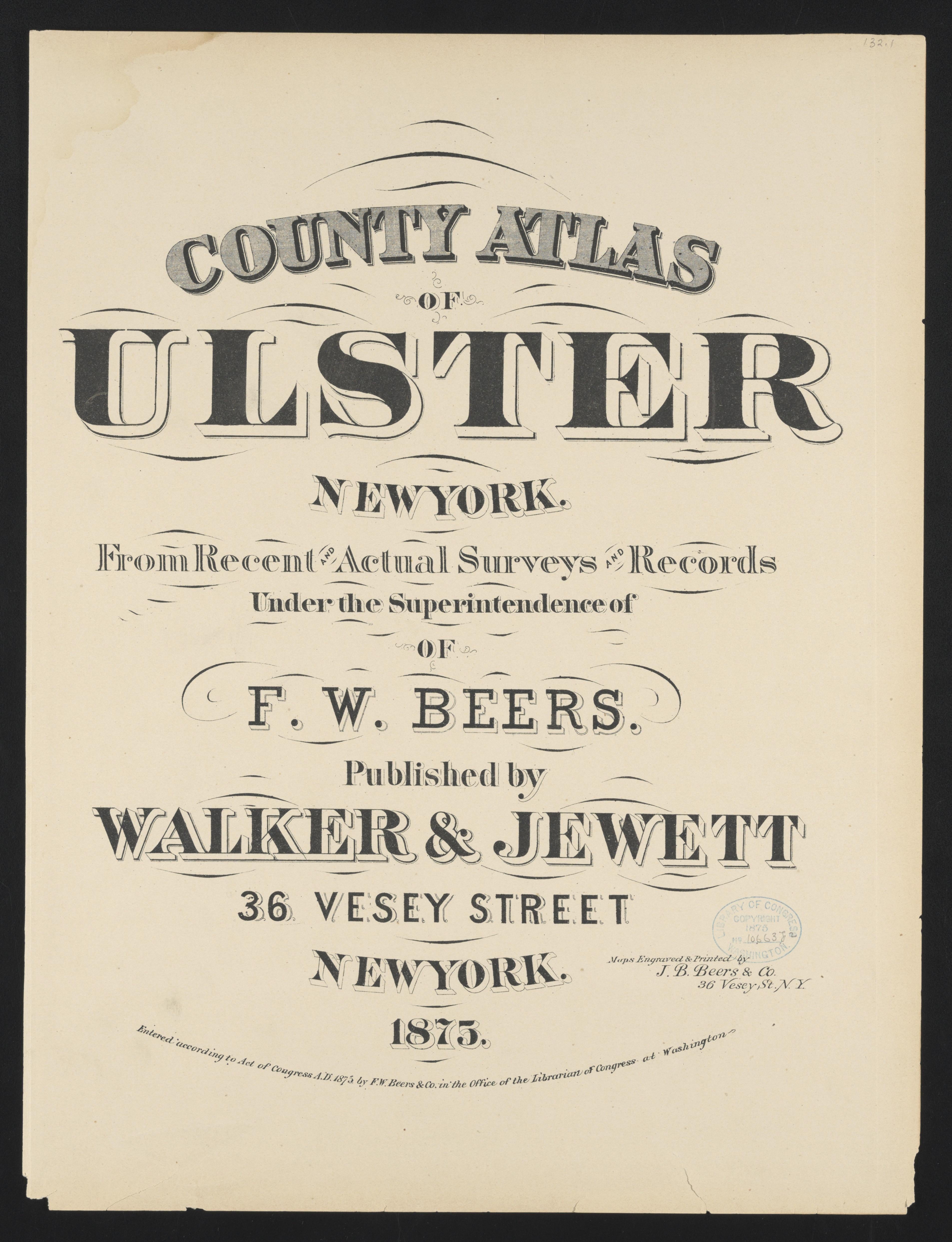 Image 2 of County Atlas of Ulster, New York from County Atlas of Ulster, New York : from Recent and Actual Surveys and Records 1875 by Relic Map Company