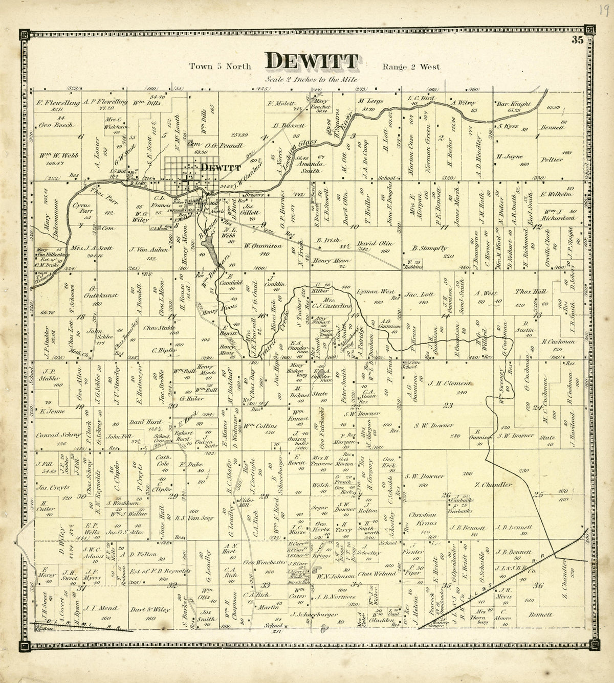 Dewitt from Atlas of Clinton County, Michigan 1873 by Relic Map Company