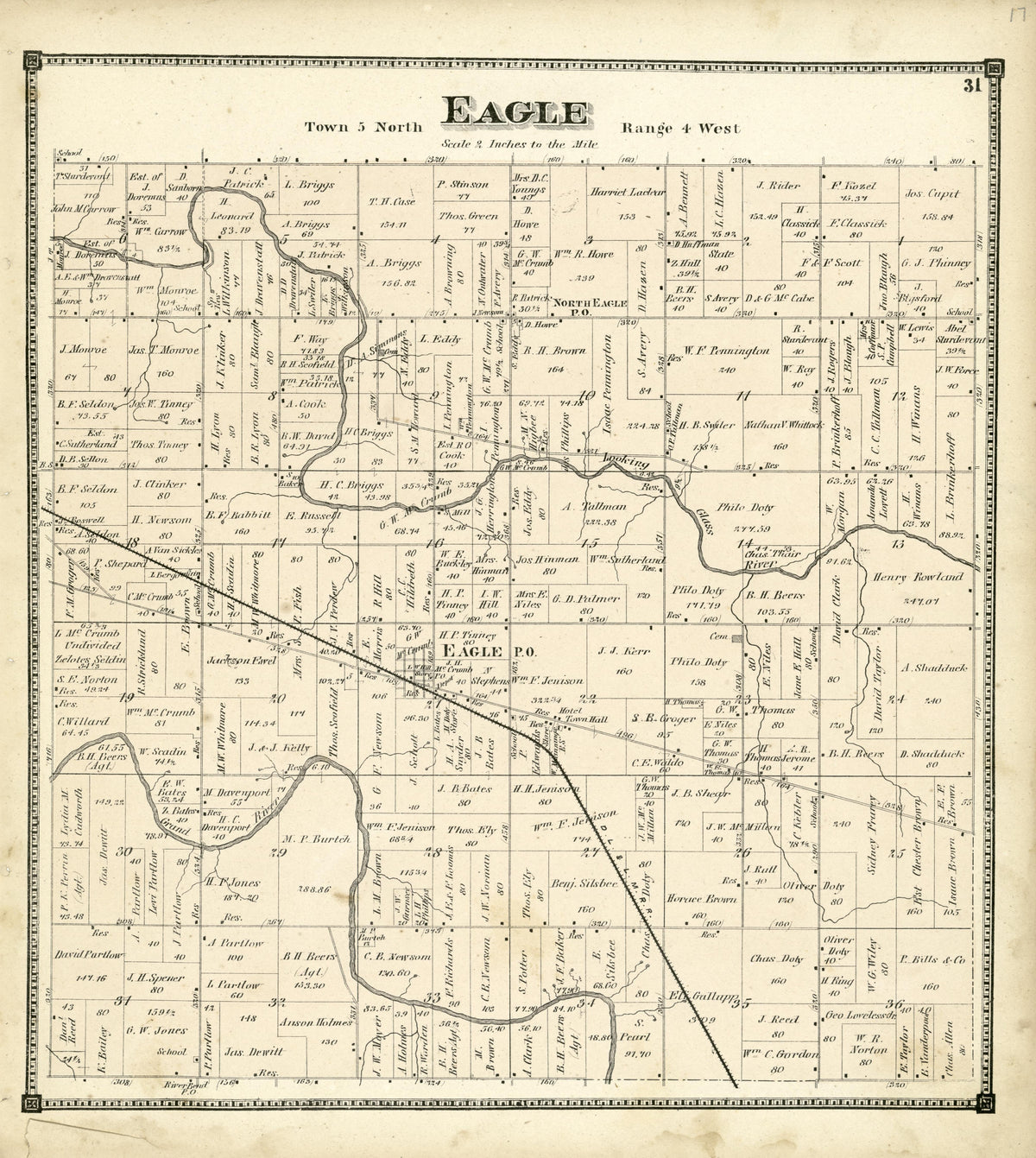 Eagle from Atlas of Clinton County, Michigan 1873 by Relic Map Company