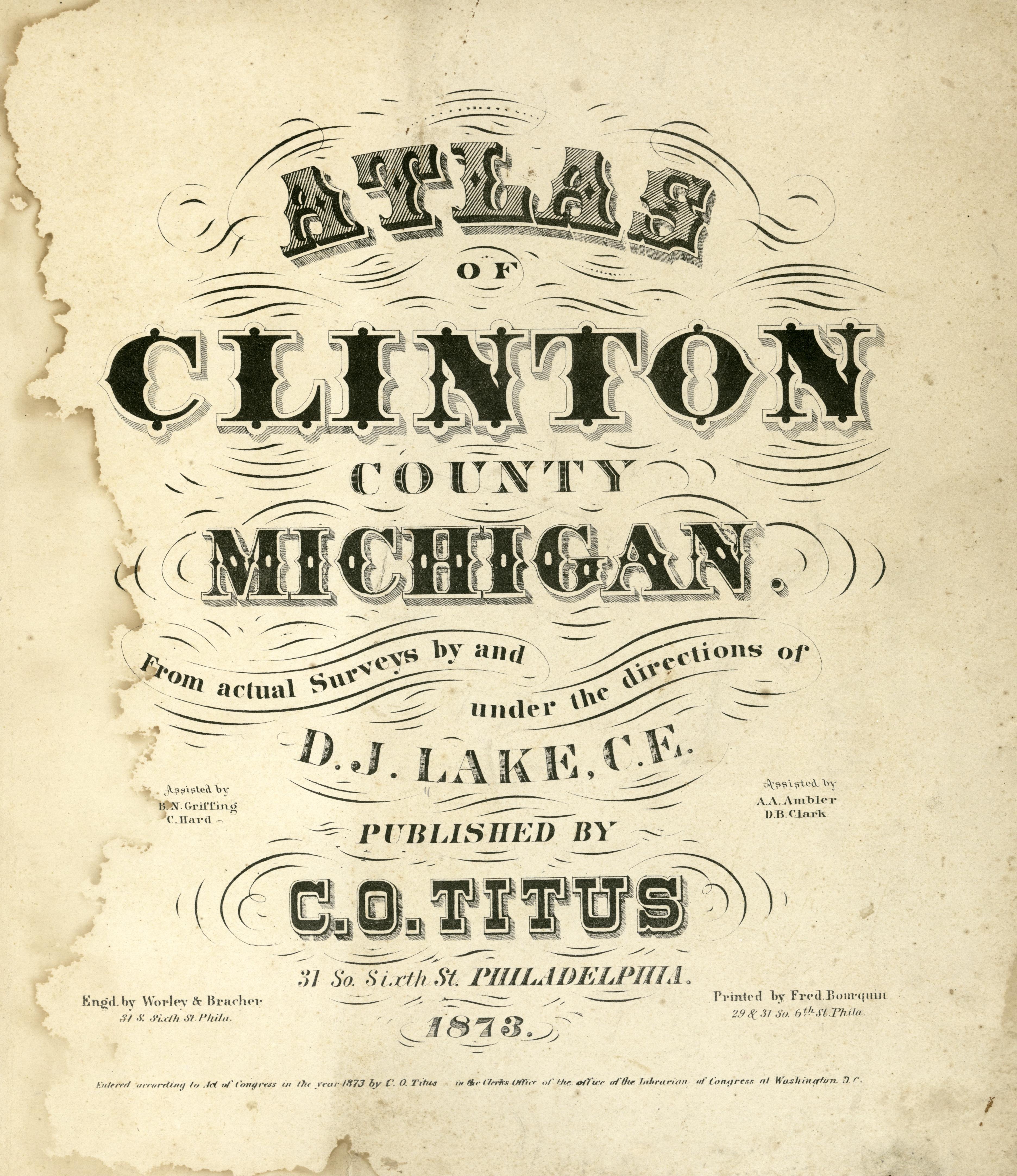 Atlas of Clinton County, Michigan from Atlas of Clinton County, Michigan 1873 by Relic Map Company