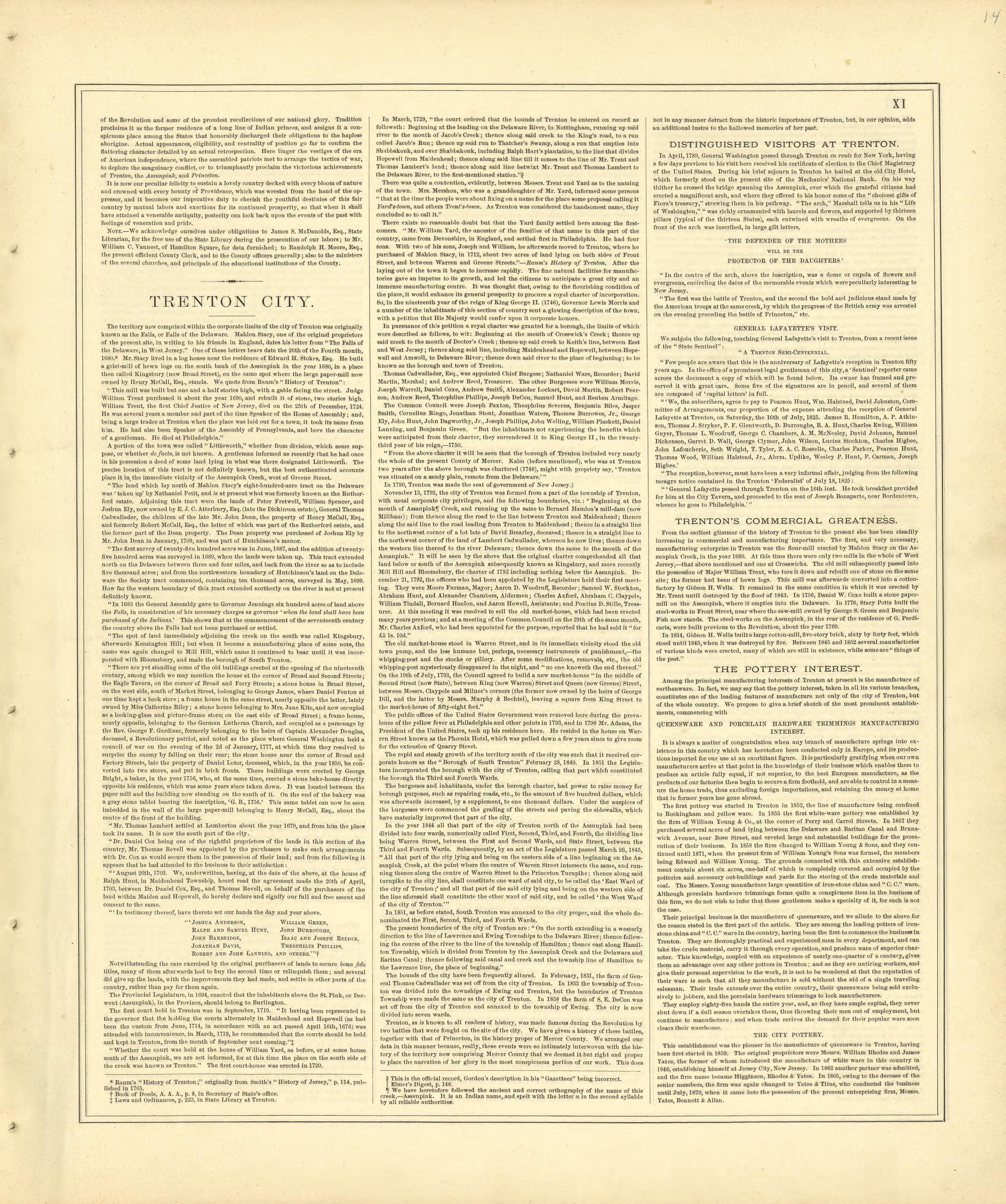 History of Mercer County, N.J. - Continued from Combination Atlas Map of Mercer County, New Jersey 1875 by Relic Map Company
