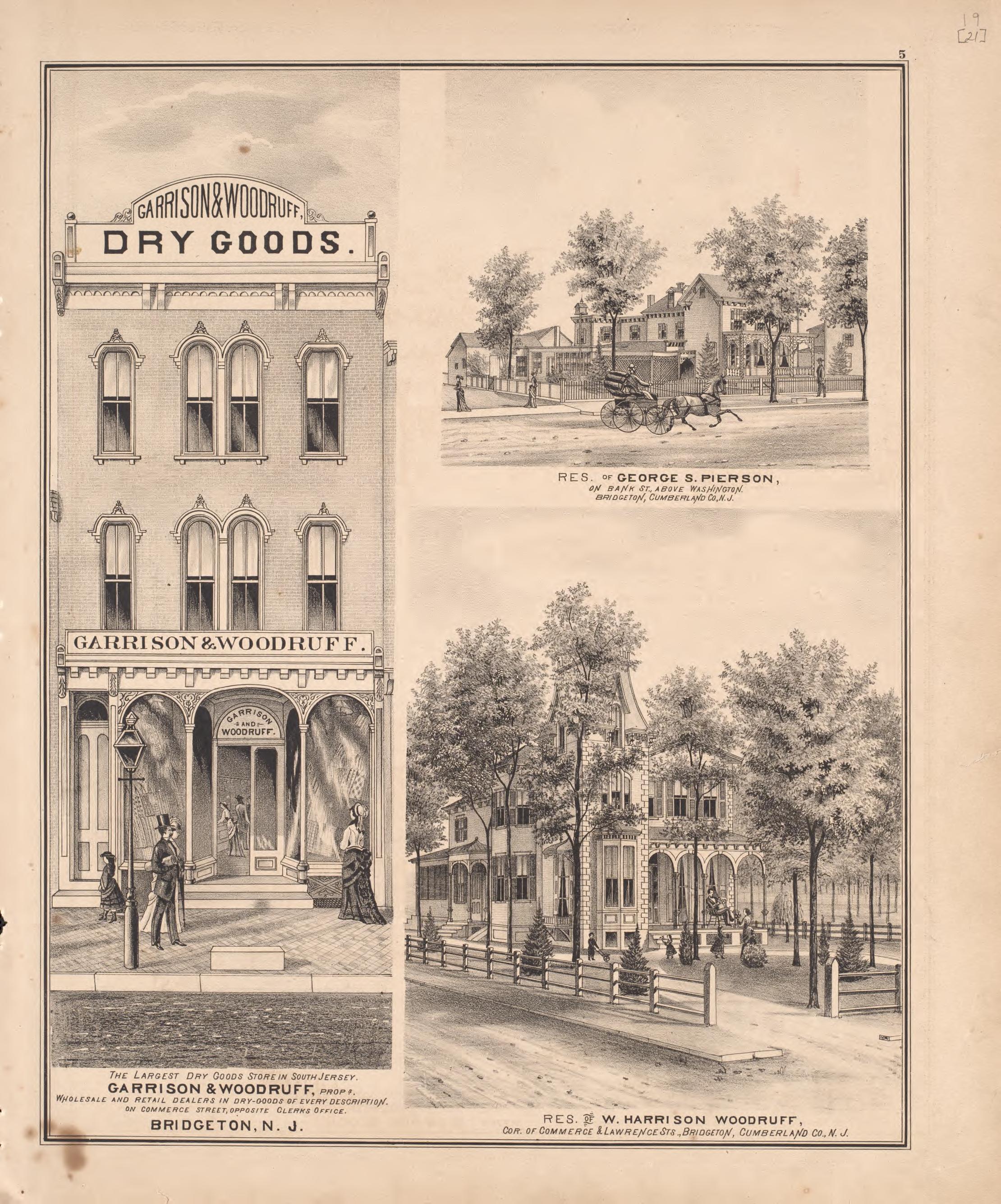 3 Views of Property from Combination Atlas Map of Cumberland County, New Jersey 1876 by Relic Map Company