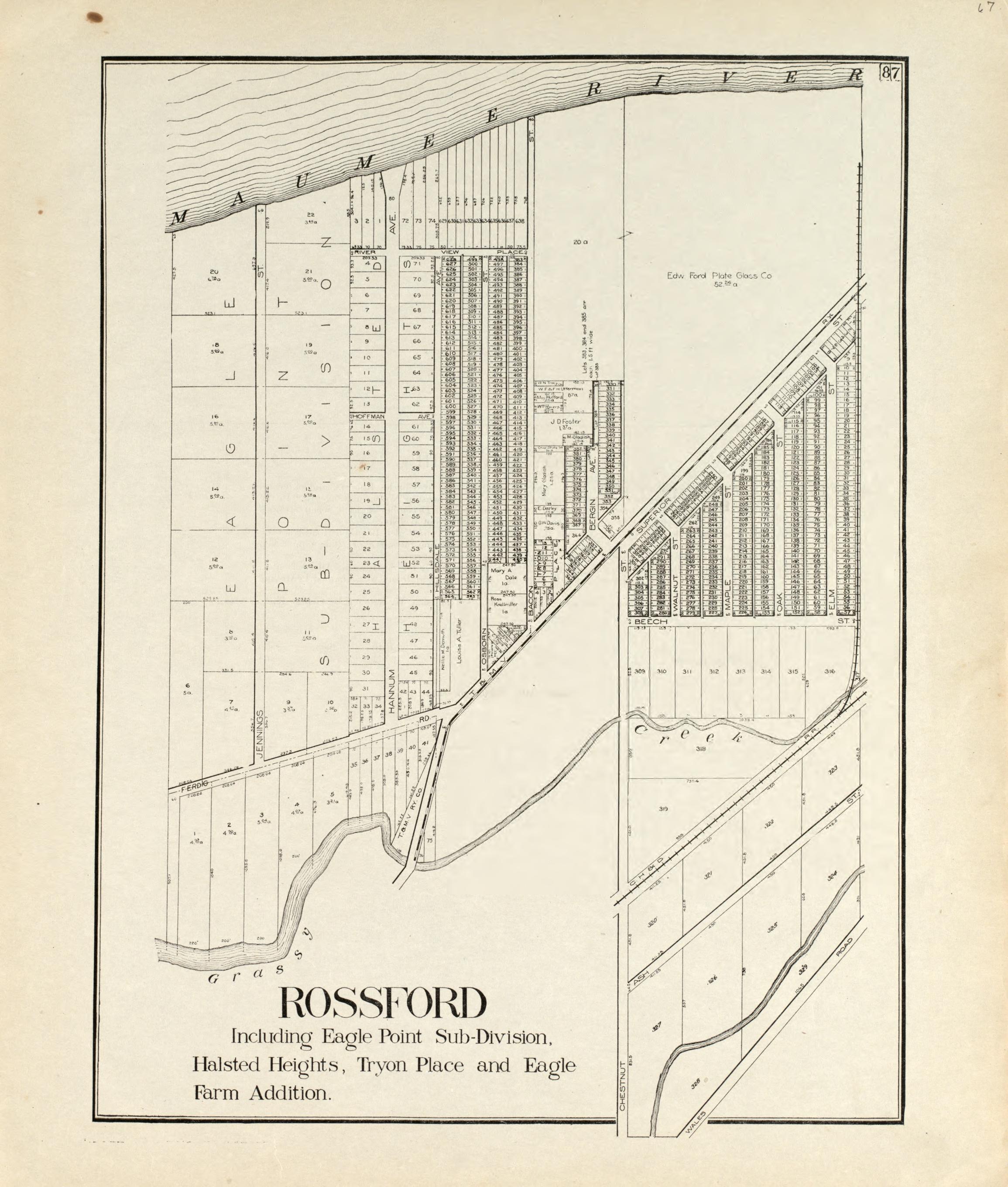Rossford from an Atlas of Wood County, Ohio 1912 by Relic Map Company