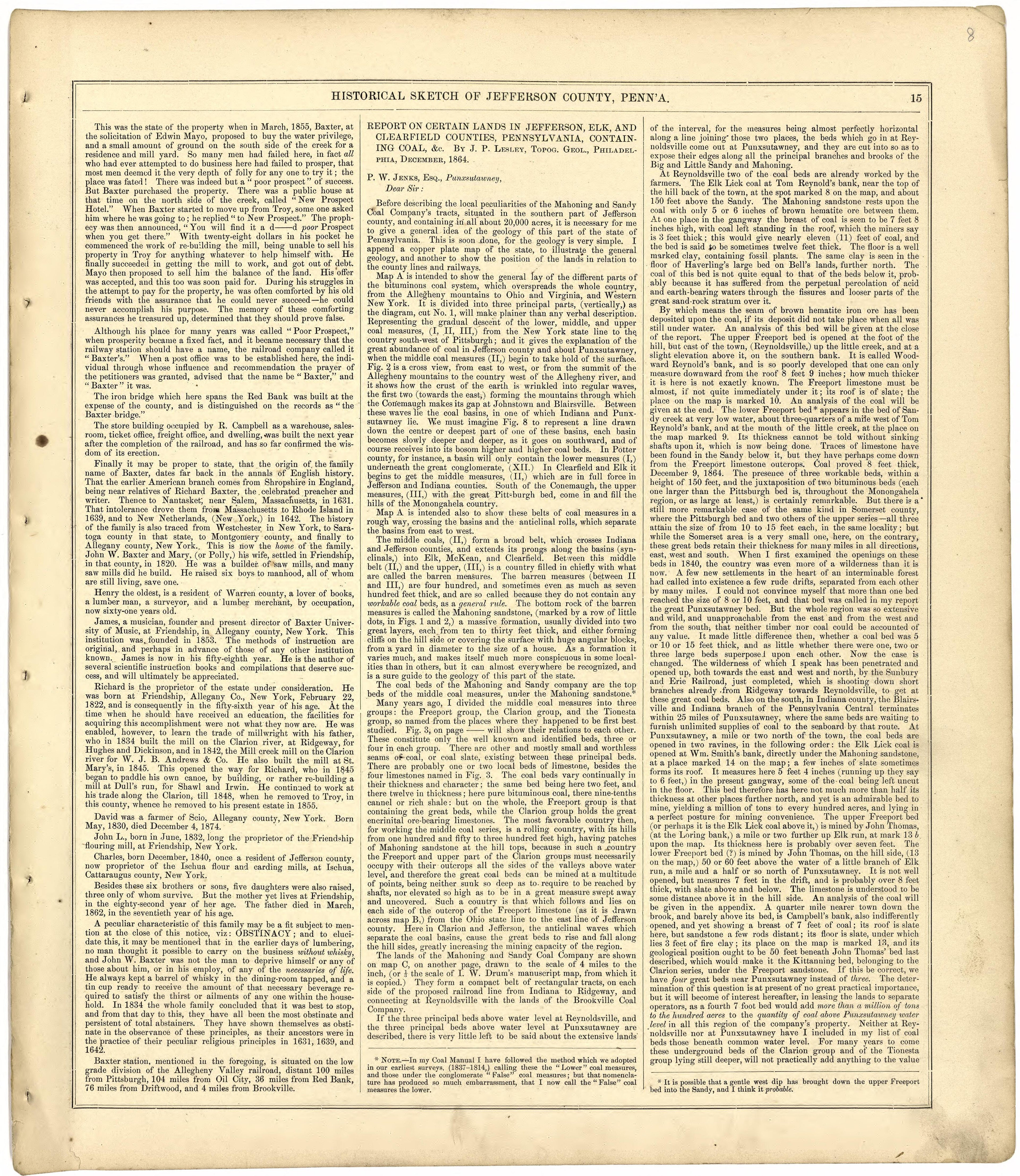 Historical Sketch of Jefferson County, Pa. from Caldwell&