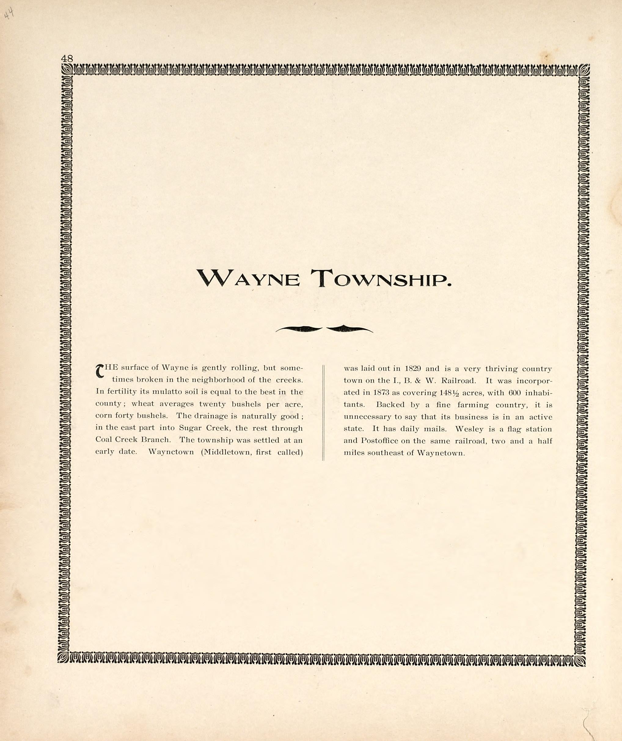 Wayne Township from the Revised Montgomery County Atlas : Containing, Besides a Complete Atlas, Histories of the Townships and County and Treatises On Civil Government, Surveying and Civil Engineering 1898 by Relic Map Company