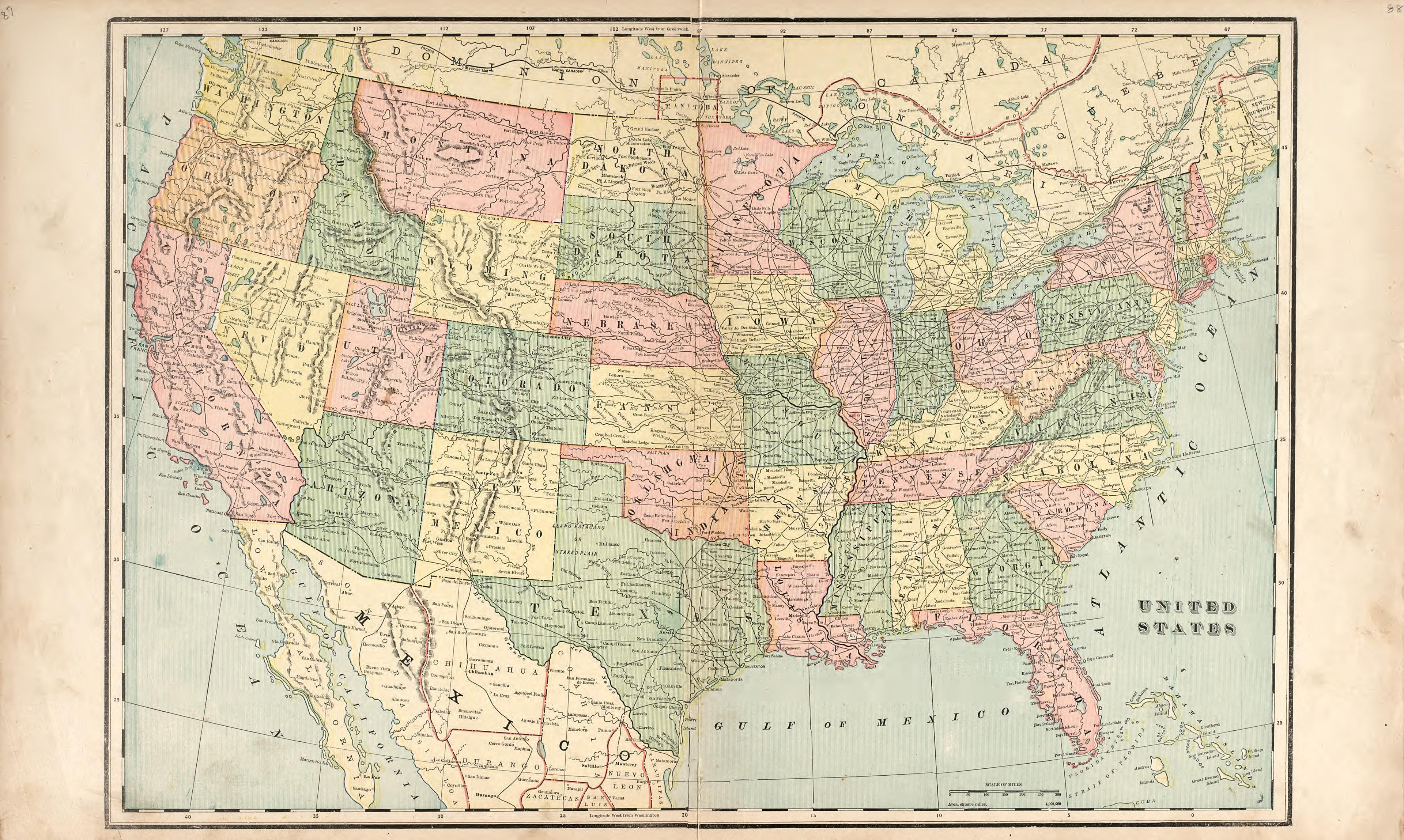 United States from the Revised Montgomery County Atlas : Containing, Besides a Complete Atlas, Histories of the Townships and County and Treatises On Civil Government, Surveying and Civil Engineering 1898 by Relic Map Company