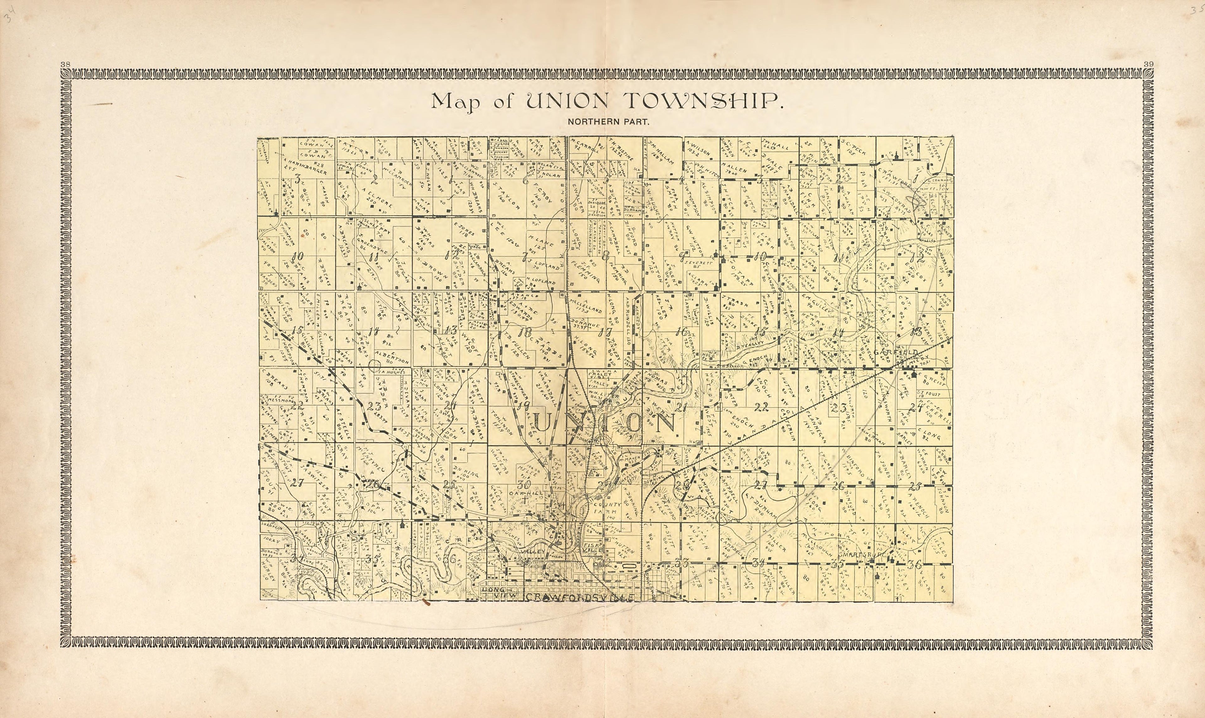 Map of Union Township from the Revised Montgomery County Atlas : Containing, Besides a Complete Atlas, Histories of the Townships and County and Treatises On Civil Government, Surveying and Civil Engineering 1898 by Relic Map Company